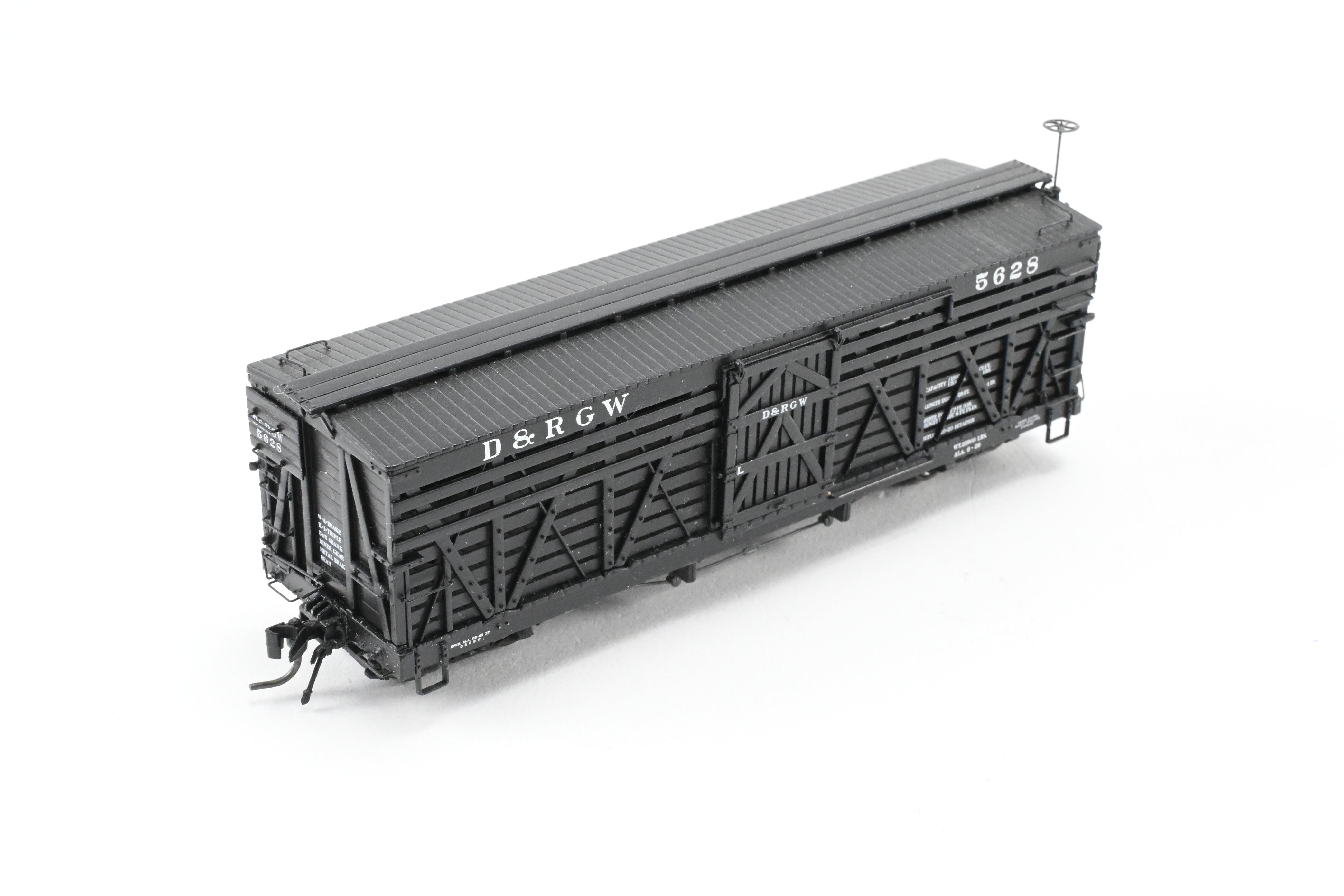 HOn3 Blackstone D&RGW - Denver & Rio Grande Western 30' Black Stock Car No. 5628