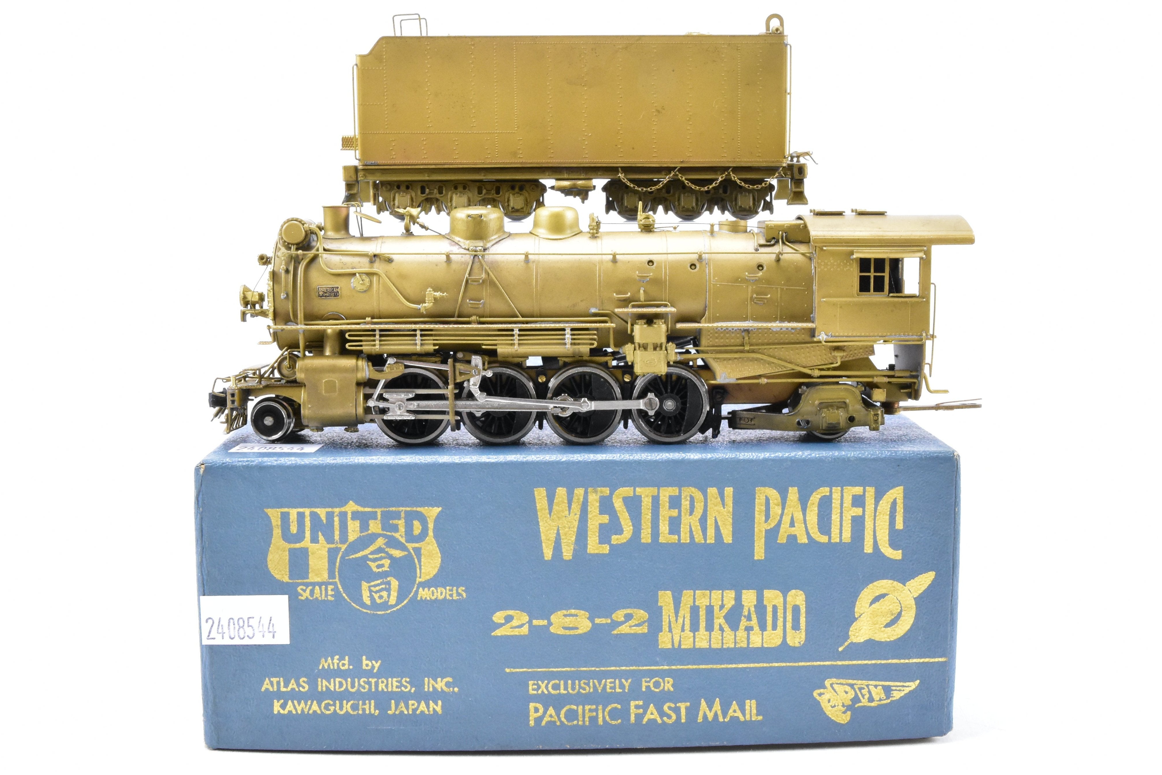 HO Scale Brass PFM United Western Pacific MK - 60 2 - 8 - 2 Mikado Locomotive Model