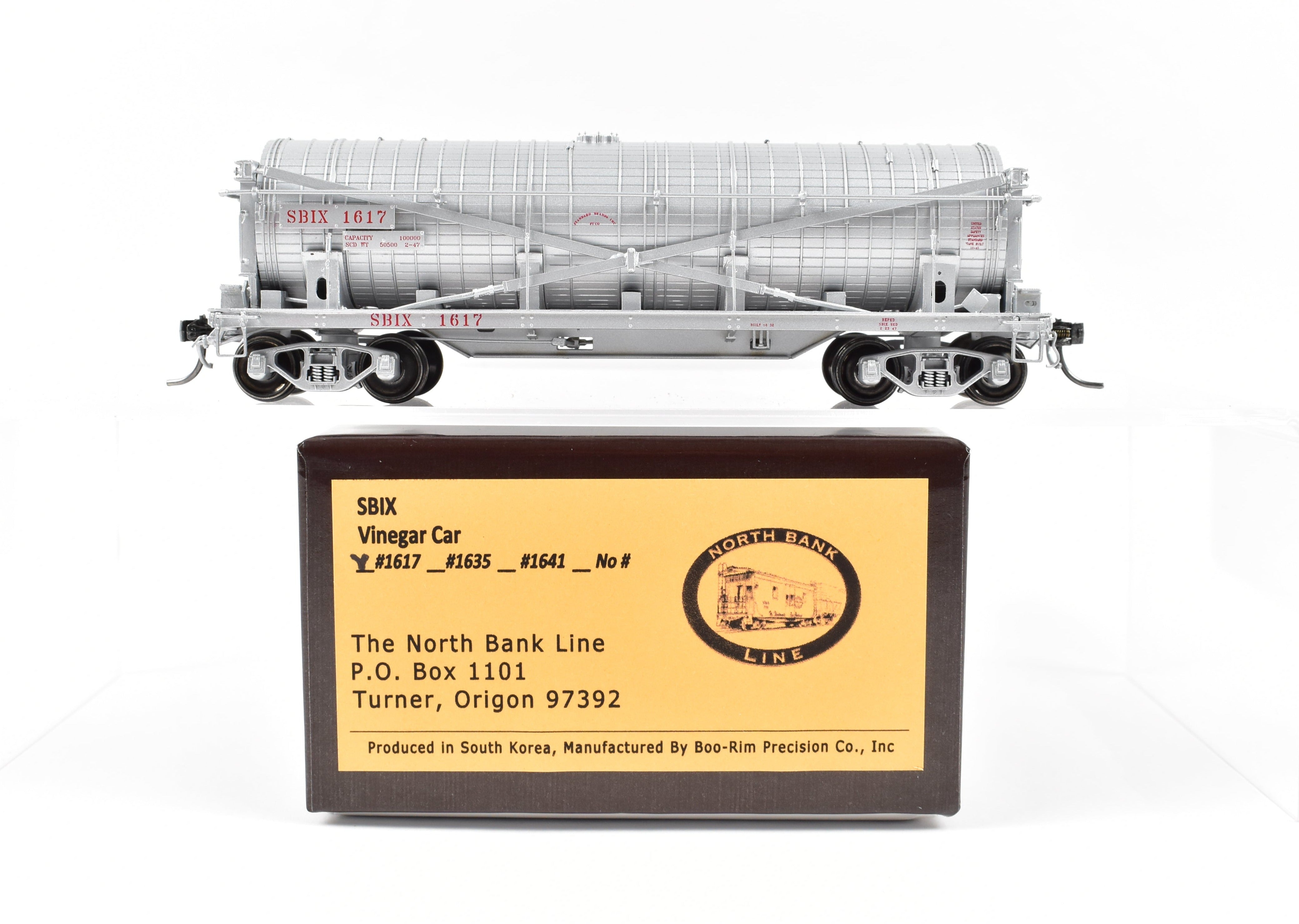 New HO Brass North Bank Line SBIX 1617 Standard Brand Vinegar Car