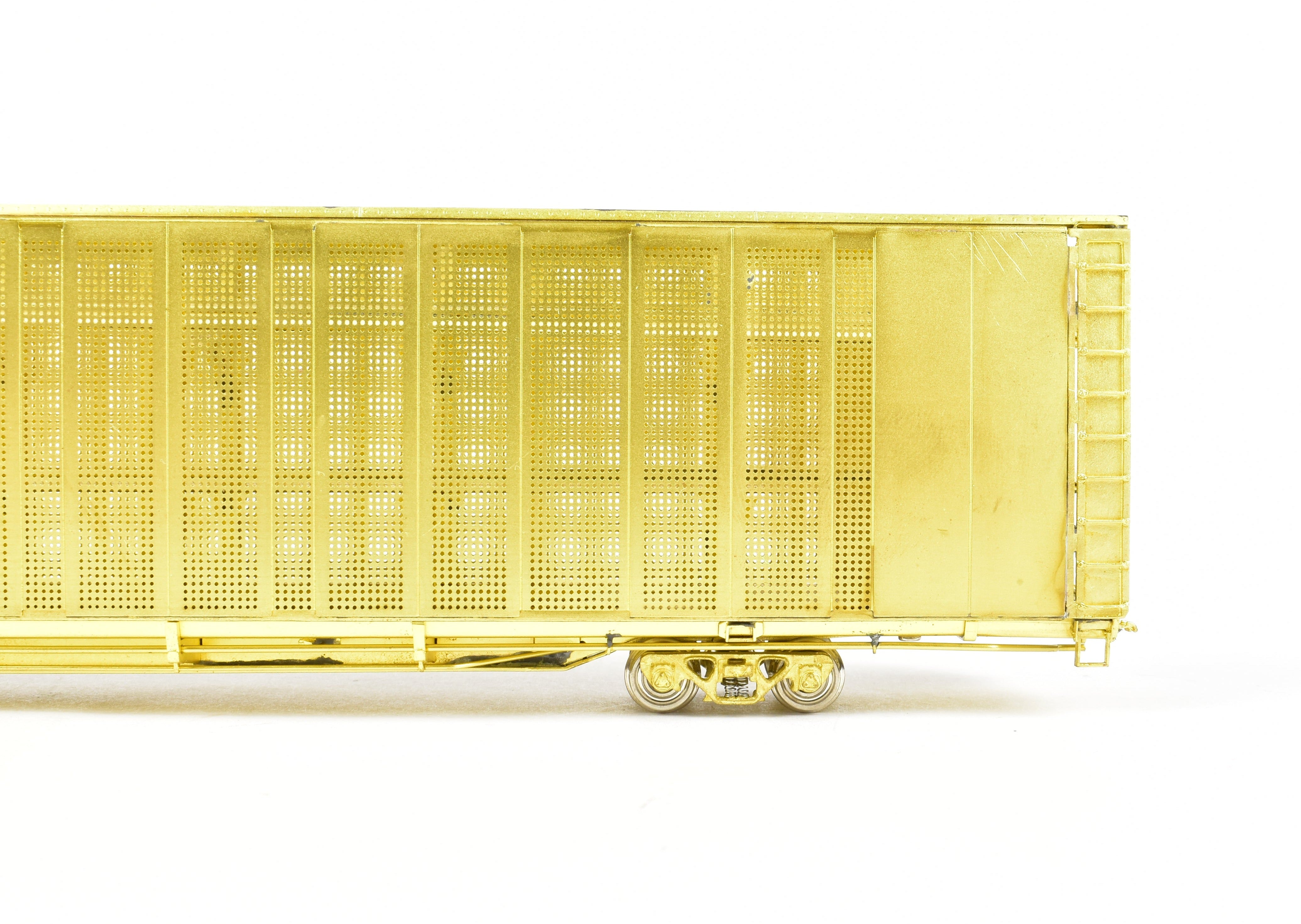 HO Scale Brass Model Safe-T-Pack Auto Rack Tri-Level with Open Top and Open Ends by Overland Models, Inc. for Various Roads including ATSF, FEC, and UP