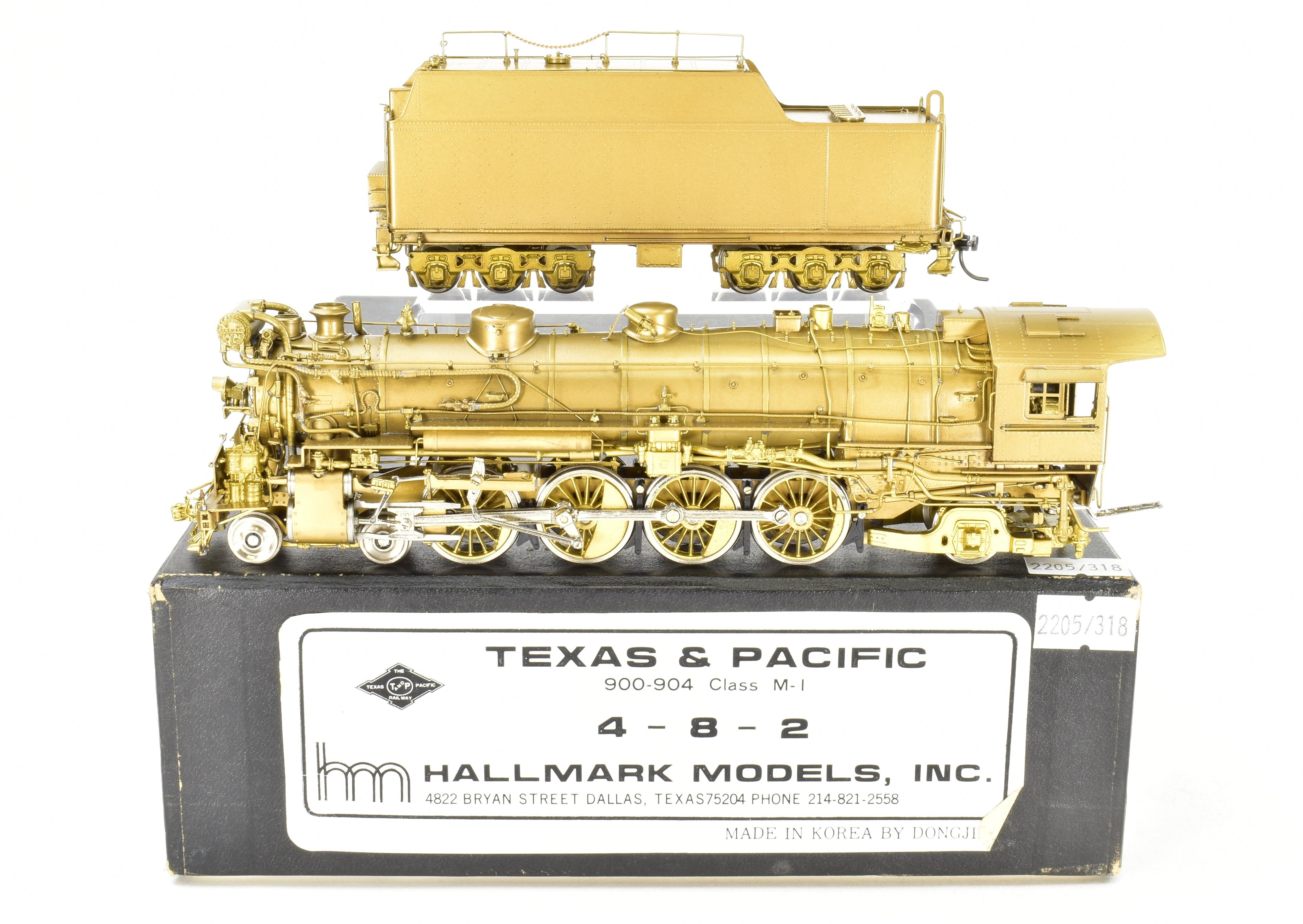 Hallmark Models HO Brass Texas & Pacific 4-8-2 Class M-1 900 - 904 with T&P Hallmark