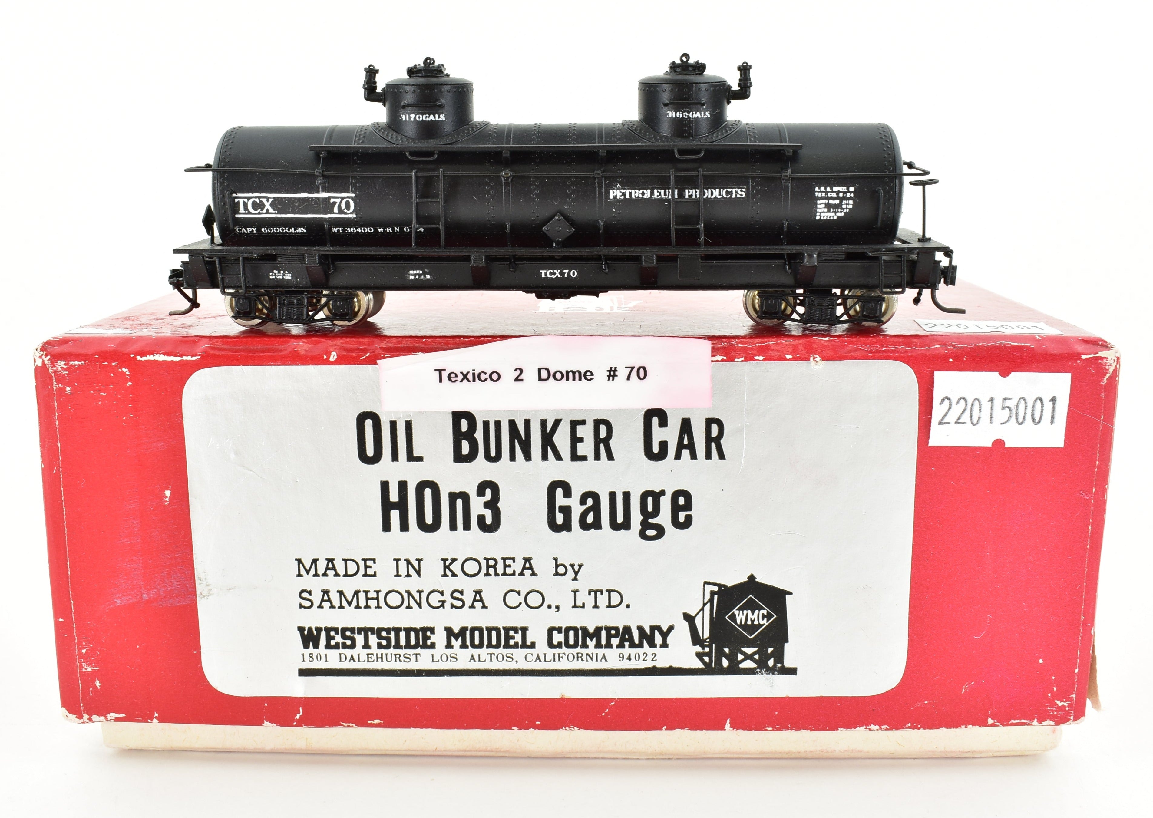 HOn3 Custom Painted Brass Texaco Oil Bunker Tank Car TCX #70 by Westside Model Co.