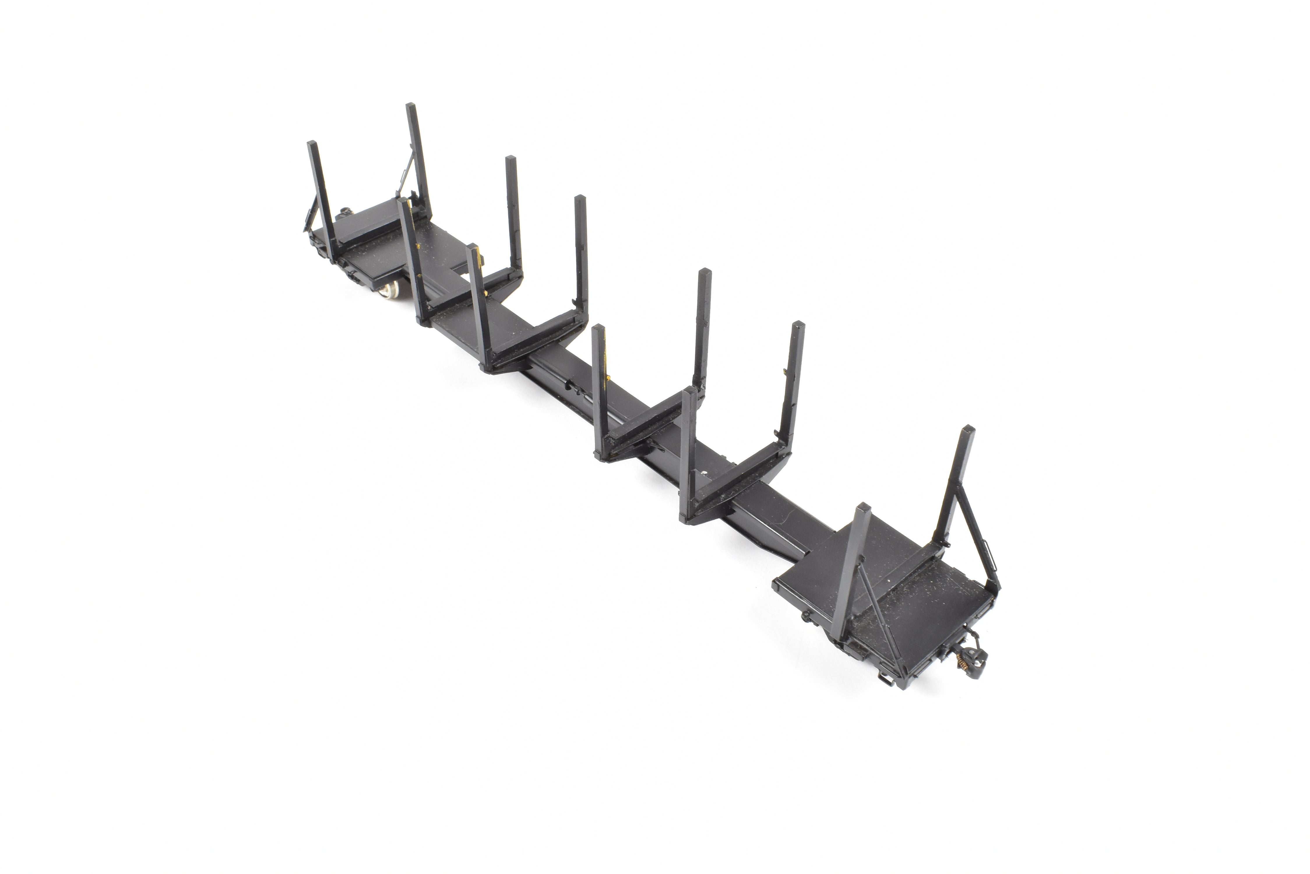 HO Scale Brass Precision Scale Co. 100-Ton Log Car FP in Black - A Variety of Road Models