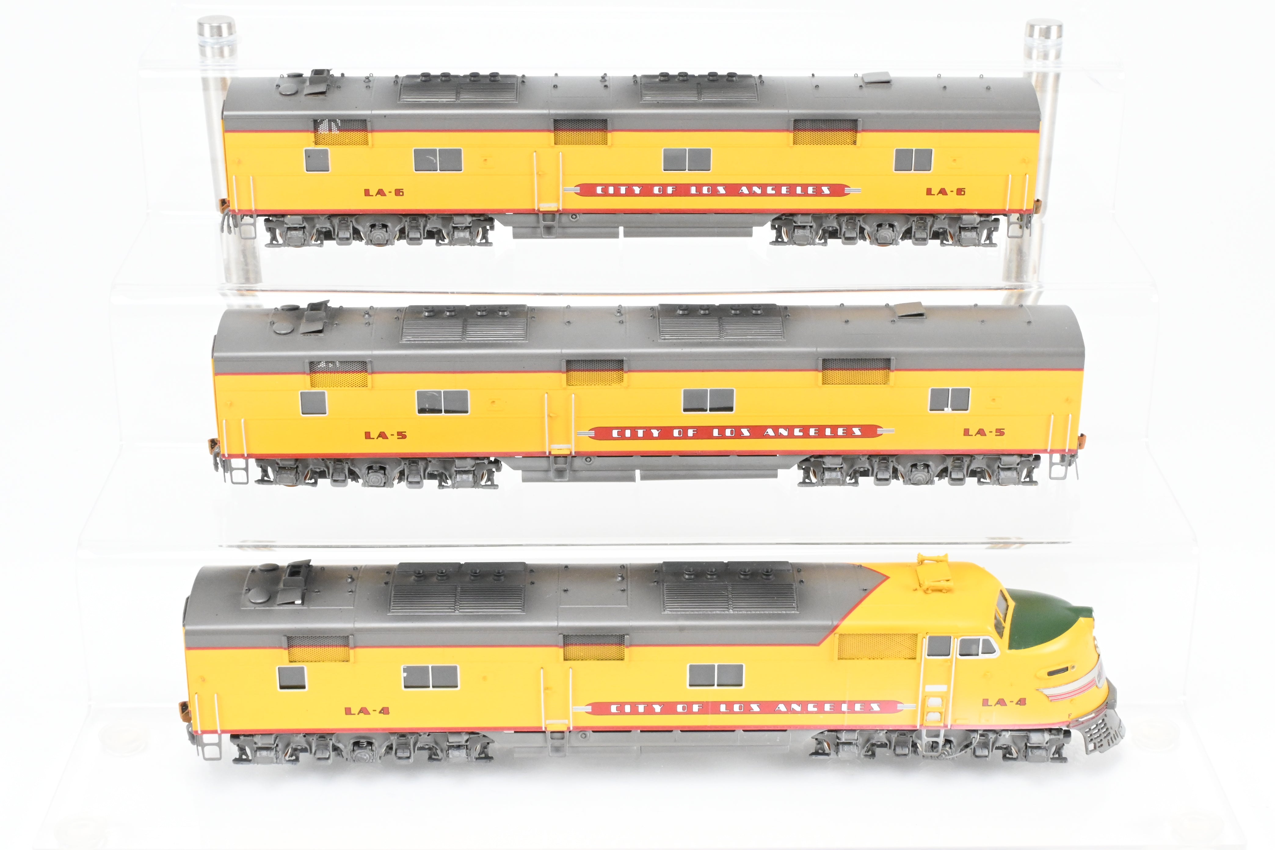 HO Scale Brass Diesel Locomotive Set - Challenger Imports Union Pacific City of Los Angeles EMD E6 A/B/B Set with Weathering Finishing