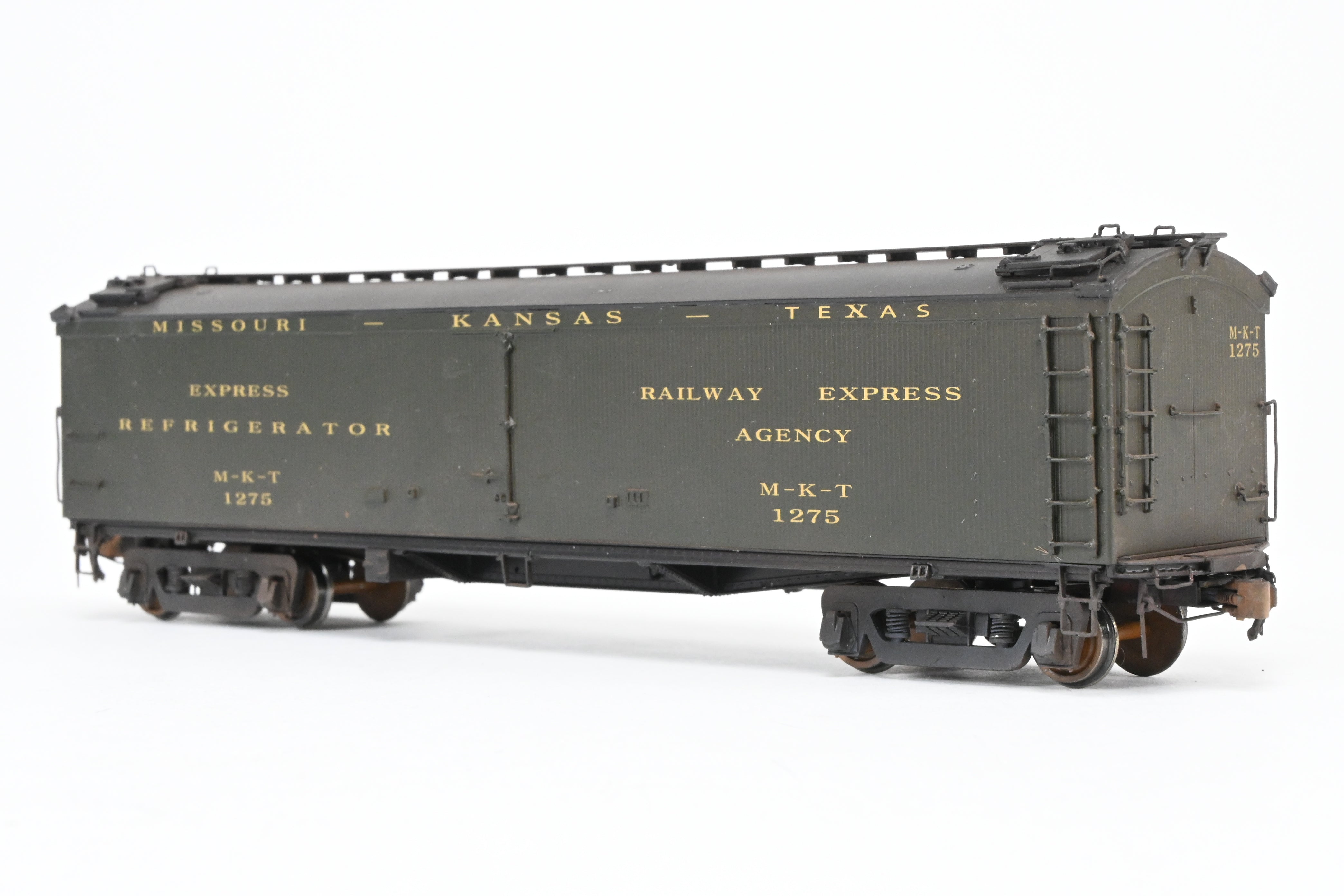 HO Scale Brass Precision Scale Co. Missouri Kansas Texas BR Class 53' 6 Reefer with Miner Brake System and FP - A High - Quality Model for Rolling Stock Fleet