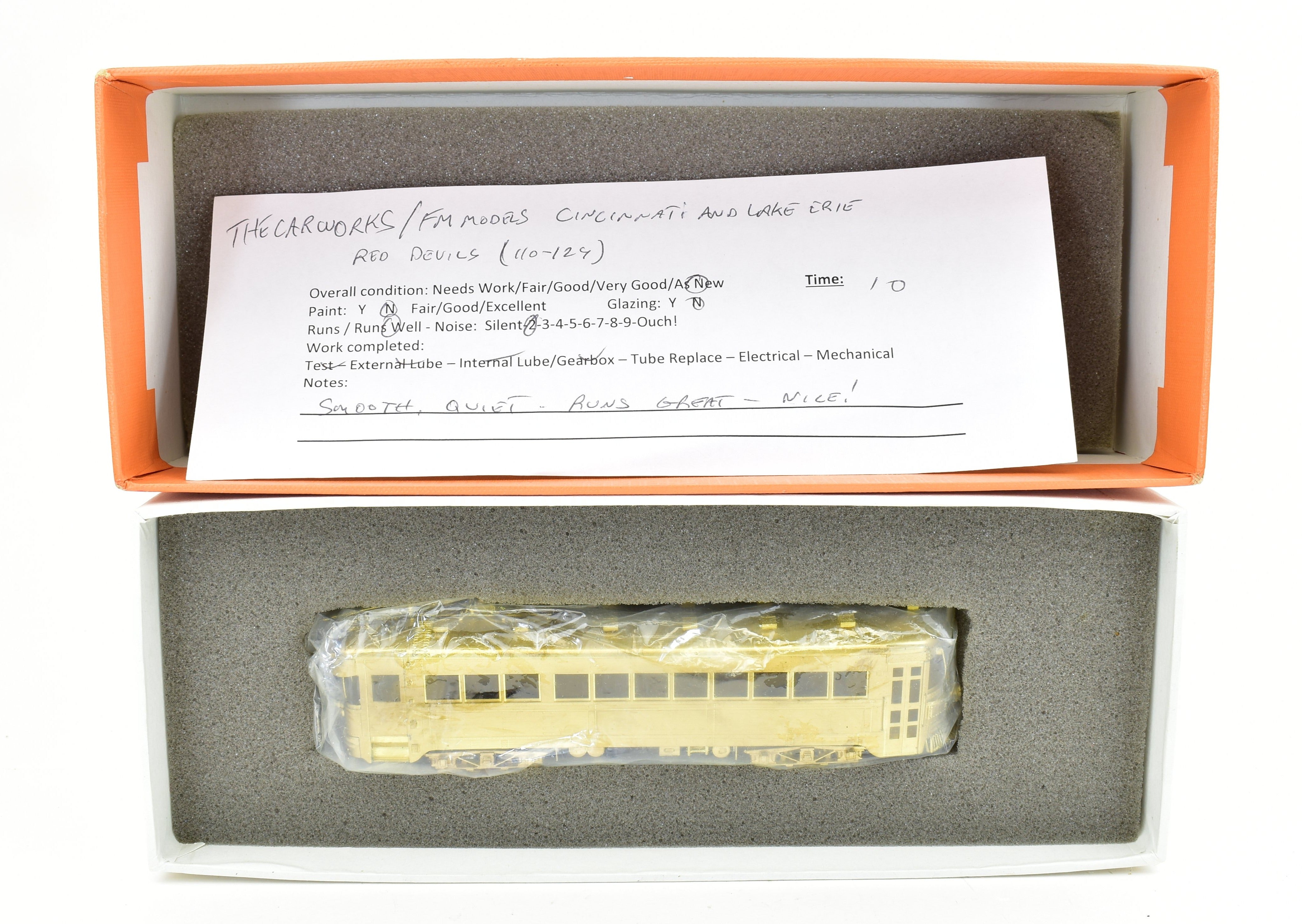 HO Scale Brass Electric Car: Cincinnati & Lake Erie Red Devils #110 - 129