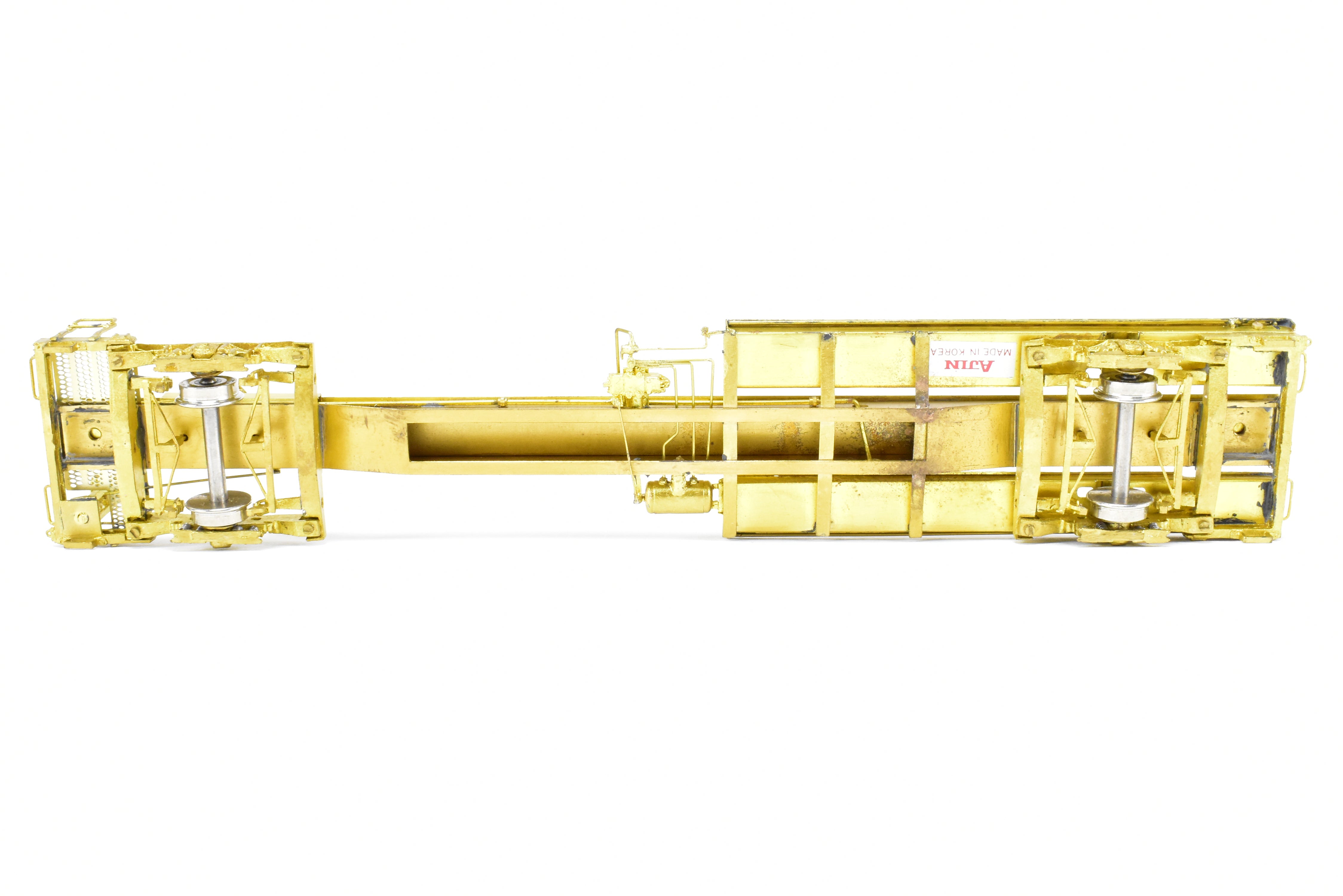 HO Scale Brass Model Railroad Car - Overland Models, Inc. (OMI) Representing Various Roads TTX - Trailer Train (TTUX) Thrall Front Runner 50' TOFC Car with National Unitruck