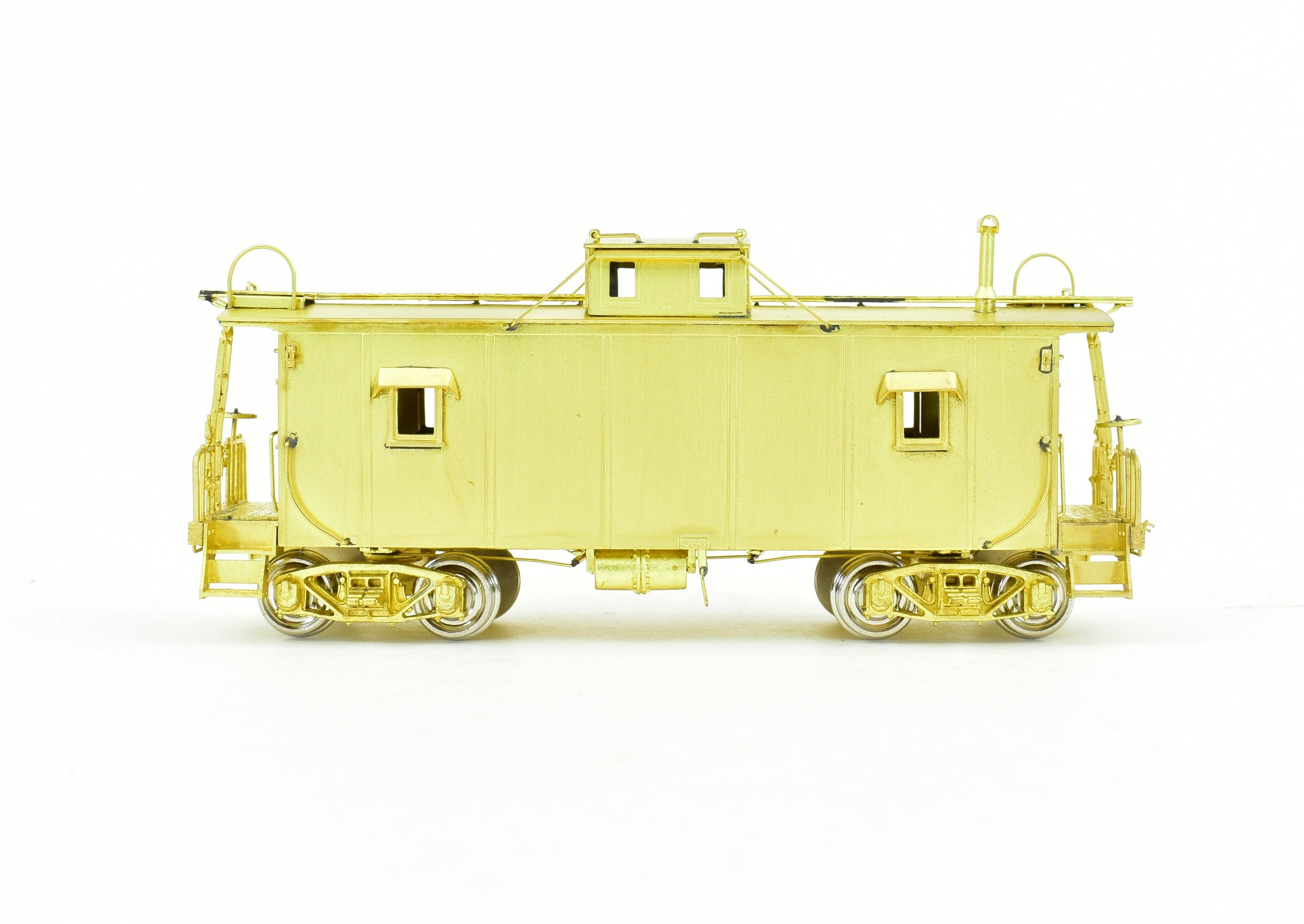 HO Scale Brass Model Train - Overland Models, Inc. (OMI) Central Railroad of New Jersey (CNJ) Plywood Caboose Equipped with Andrews Trucks