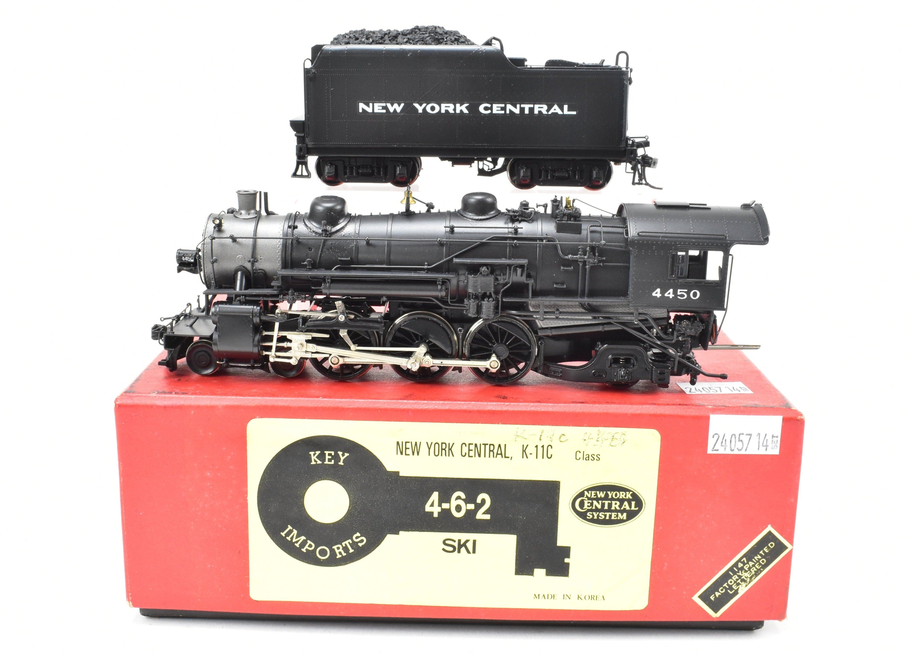 HO Scale Brass Model Train - Key Imports NYC New York Central K - 11c 4 - 6 - 2 Pacific Factory Painted Locomotive #4450