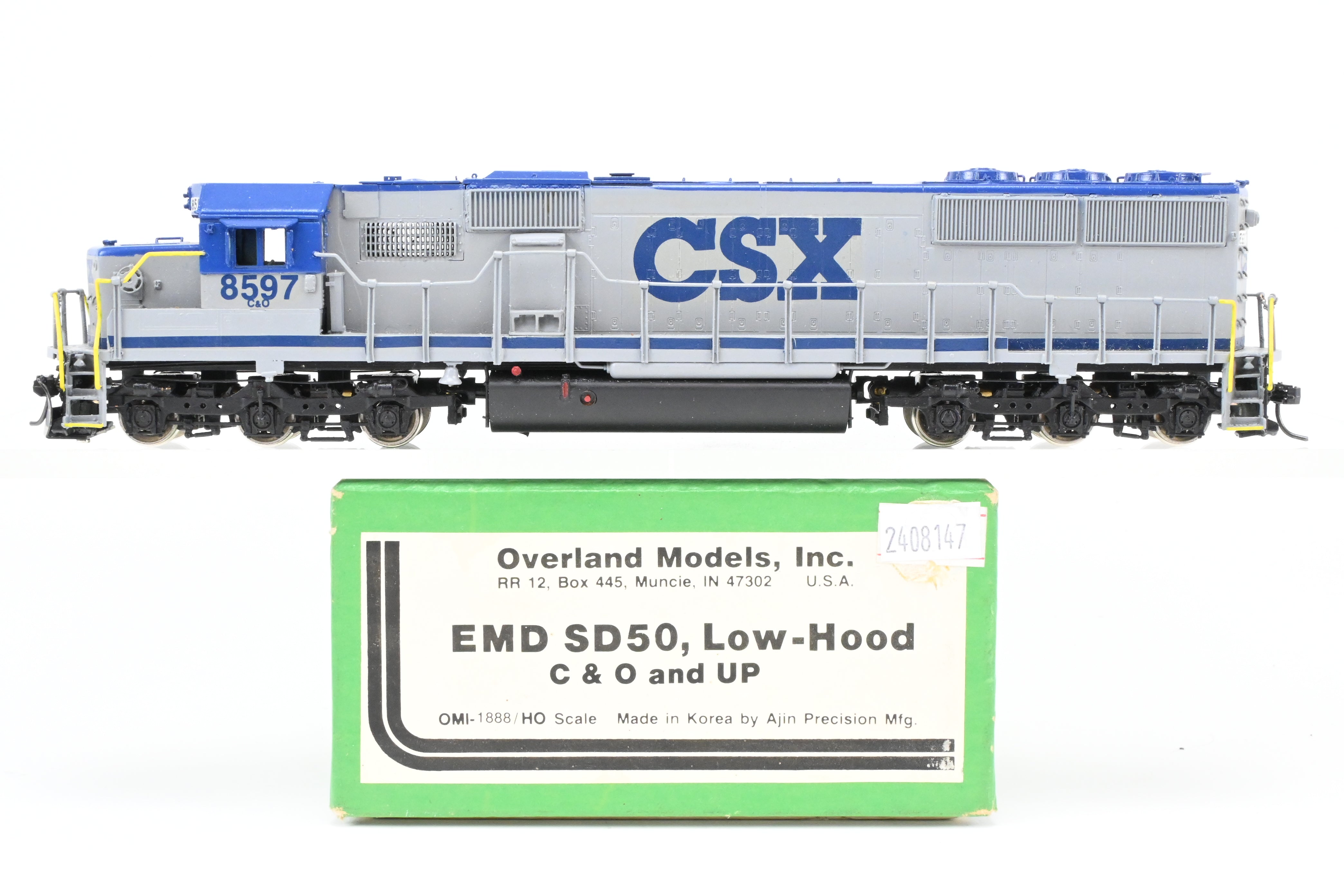 HO Scale Brass Model Train - Overland Models, Inc. CSX Transportation EMD SD50 Low Hood, Formerly Chesapeake & Ohio, Custom Painted in CSX Stealth Scheme