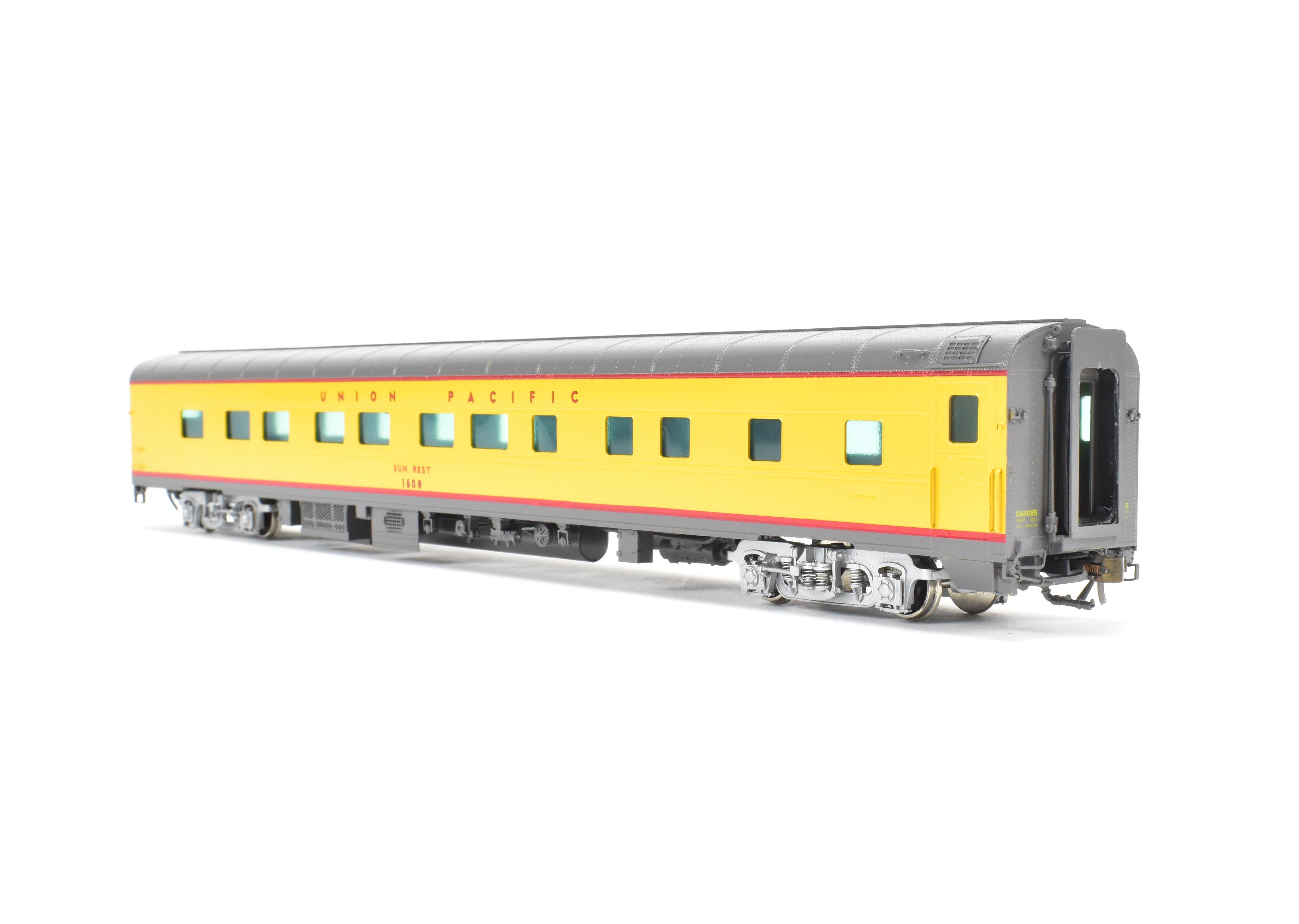 HO Scale Brass Model Train - Union Pacific Sun Series 11 - Bedroom Sleeper Car C/P #1608 by Wasatch Model Co.