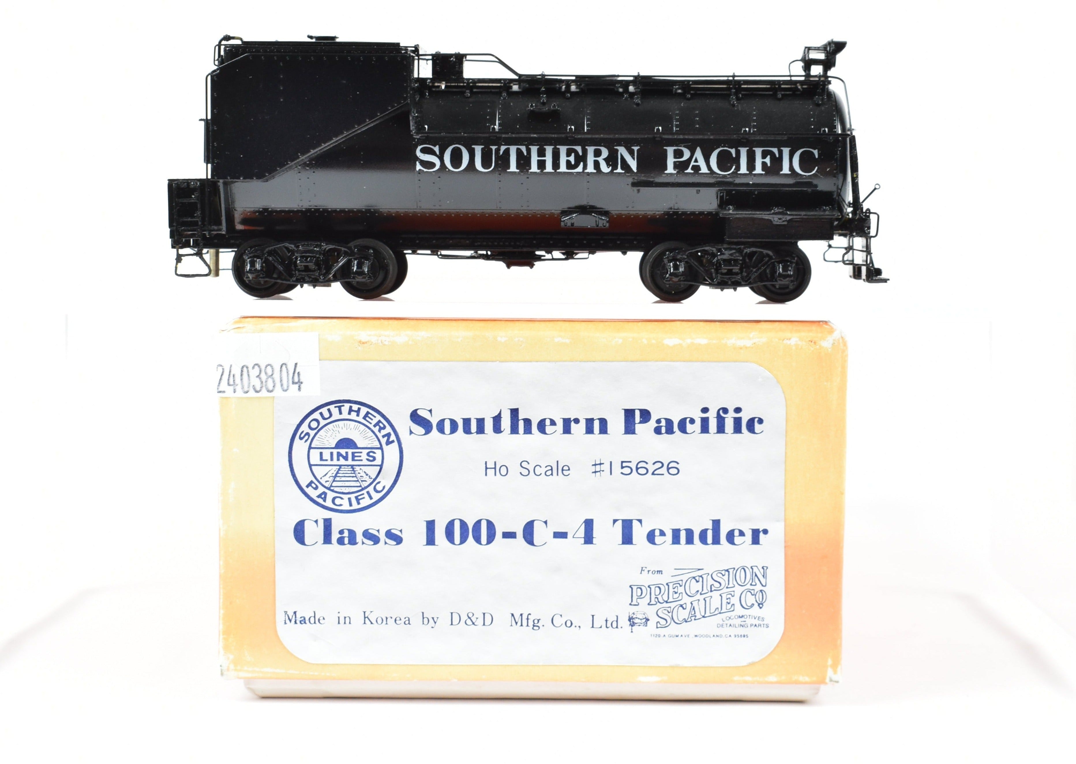 HO Scale Brass Precision Scale Co. (PSC) Southern Pacific Class 100 - C - 4 Tender, Model Suitable for Early SP Pacifics, Consolidations, and Mikados, TENDER ONLY