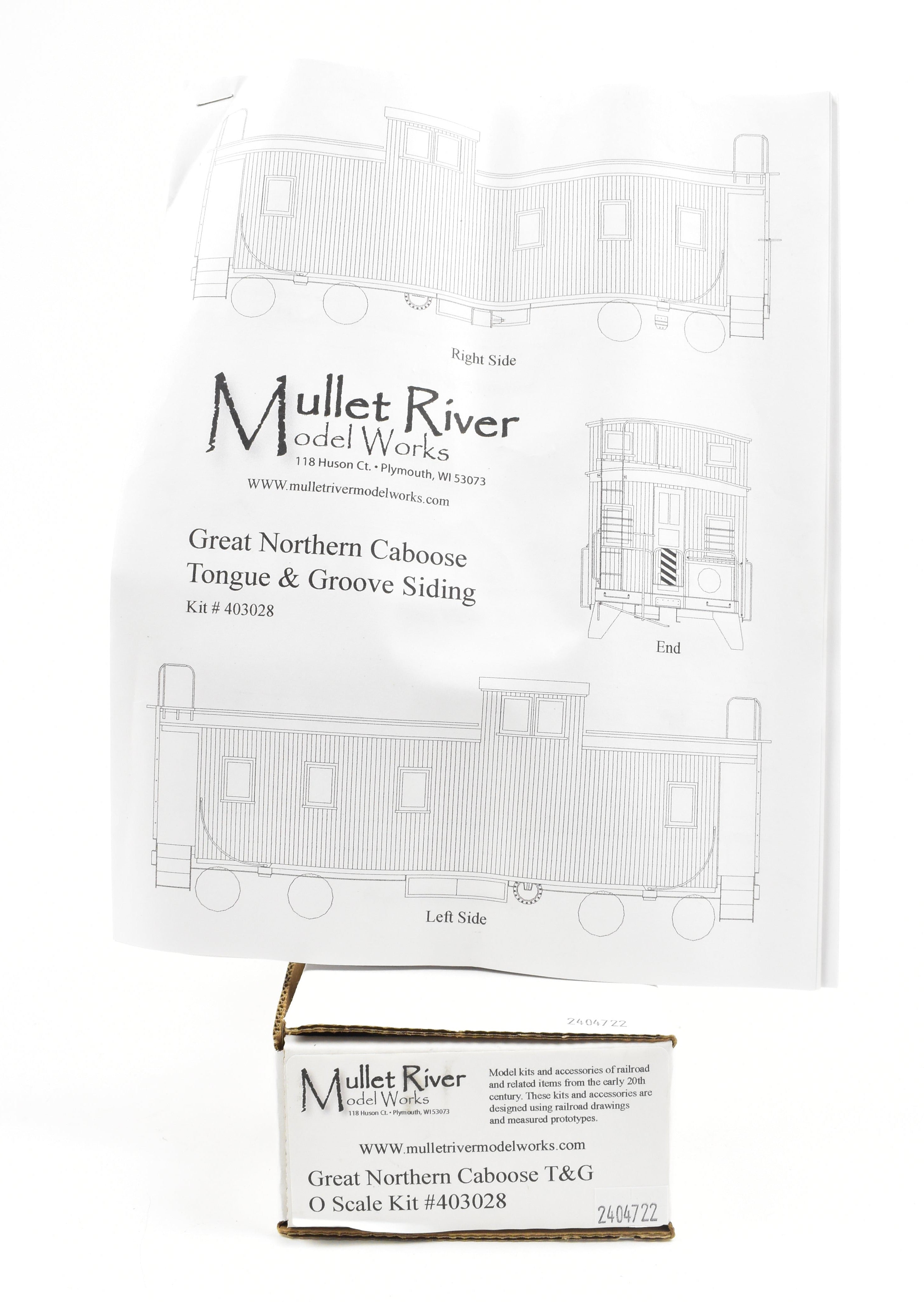 O Scale GN - Great Northern Tongue & Groove Siding Caboose Kit Partially Built by Mullet River