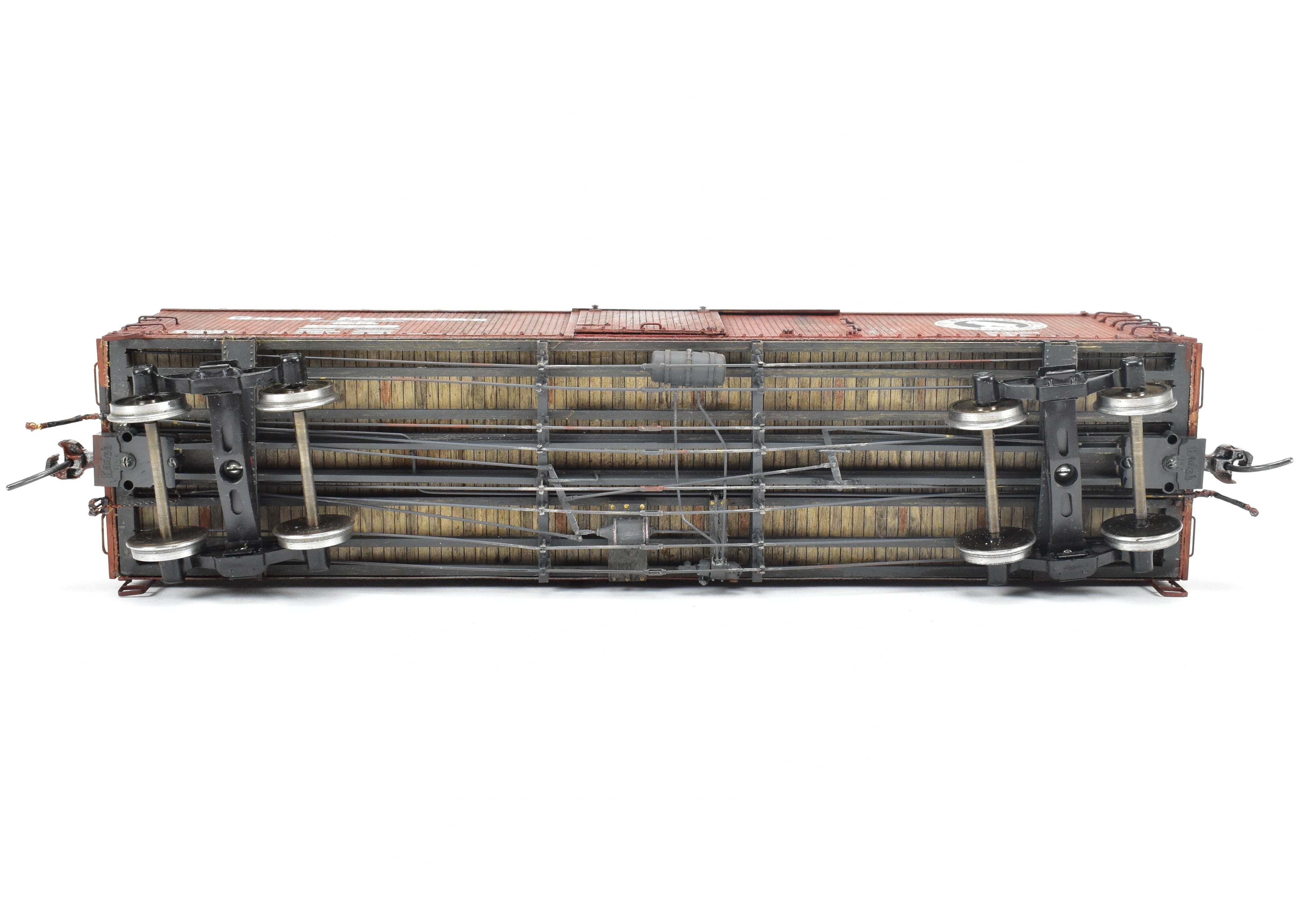 O Scale GN Great Northern 40' Truss Rod Pro - Built Painted Wood & Brass Boxcar Kit 403221