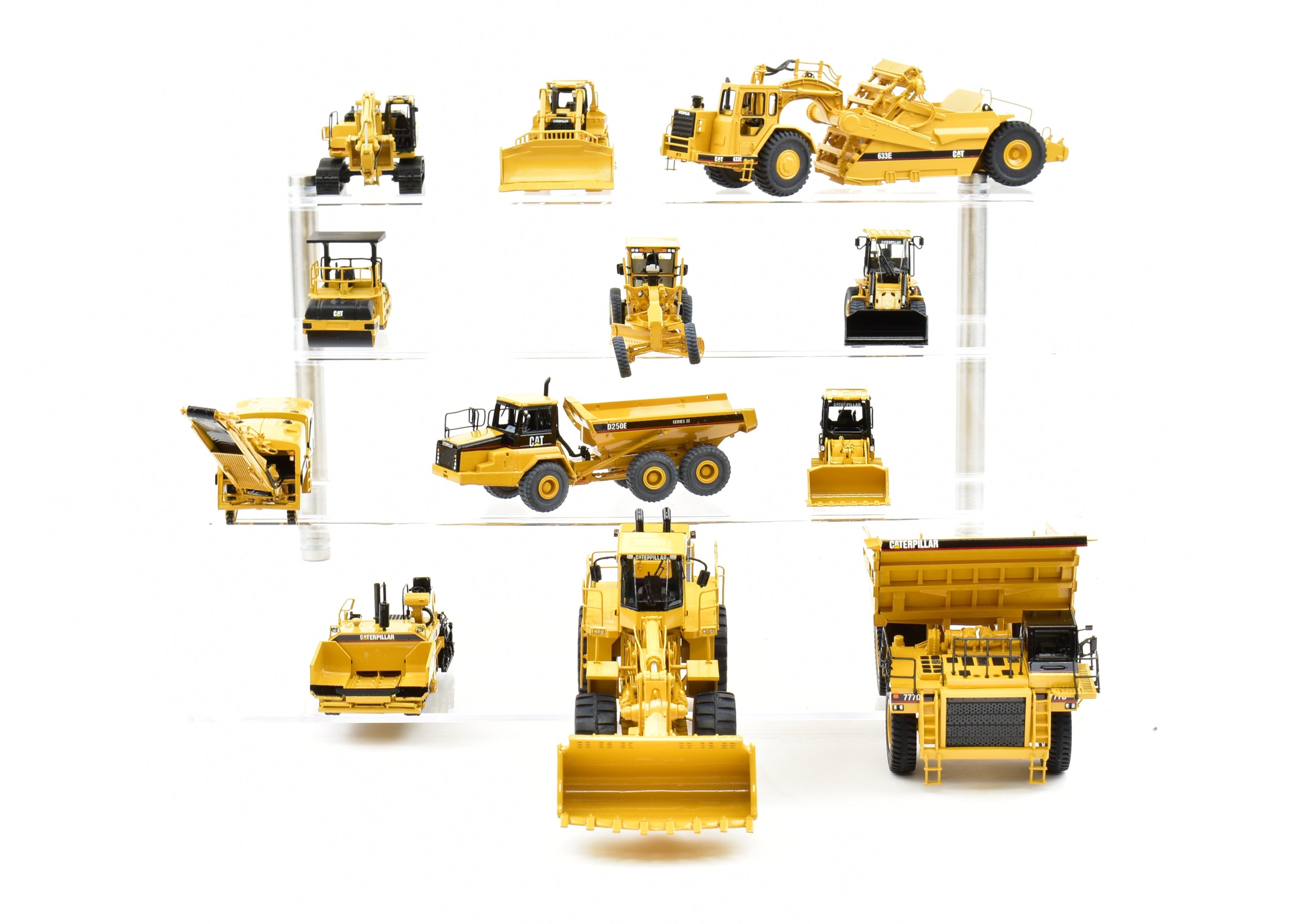 High - Quality HO Scale Brass Construction Caterpillar Vehicle Models 12 - piece Collection for Model Enthusiasts