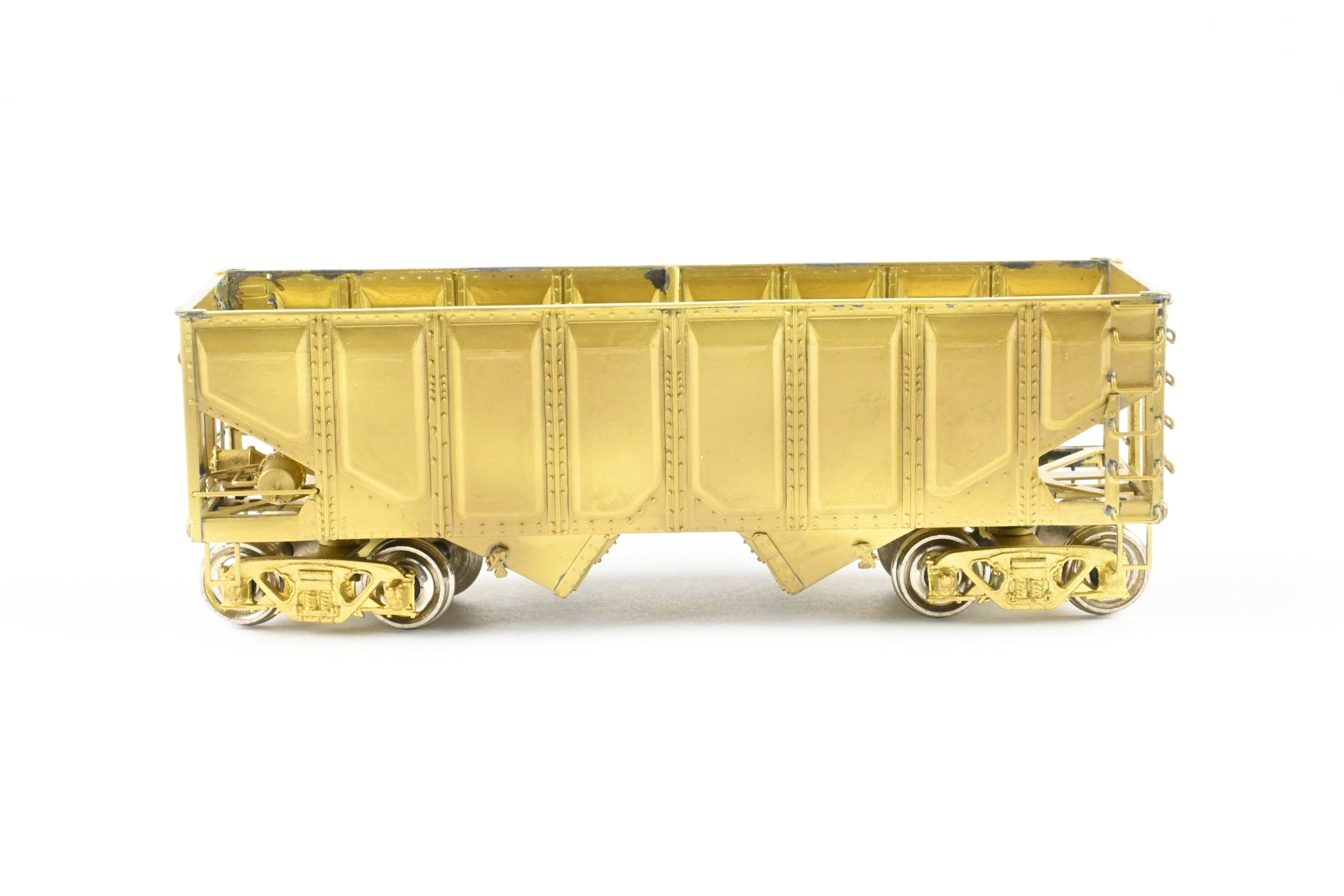 HO Scale Brass Model Train - OMI (Overland Models, Inc.) USRA (United States Railway Administration) 2-Bay Hopper Car with Pressed Sides for Various Roads in the United States