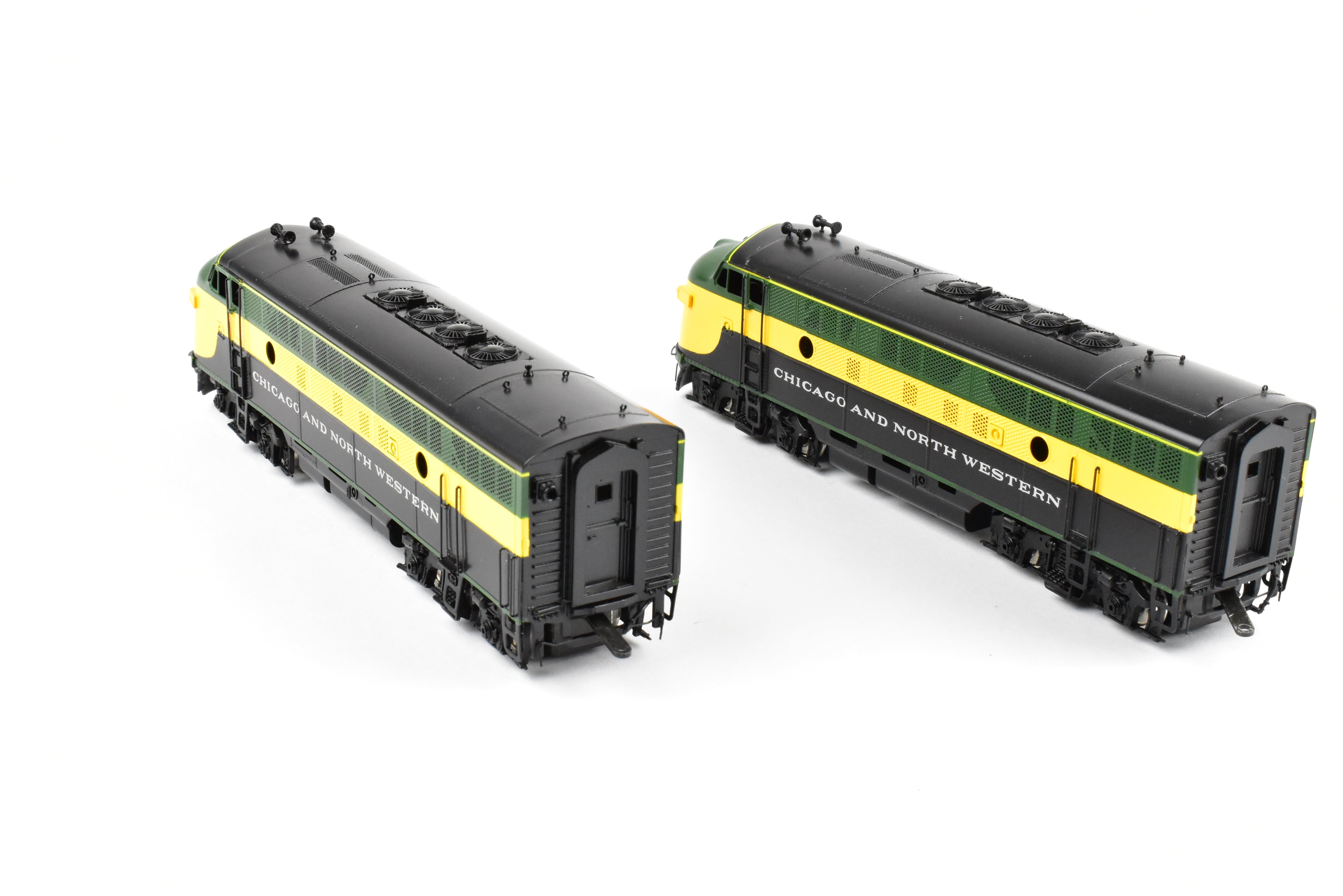 HO Scale Brass Model Train - Chicago and Northwestern EMD F3A/F3A PH II 1500 HP 2-Unit Set in C&NW's Freight Scheme (Oriental Limited)