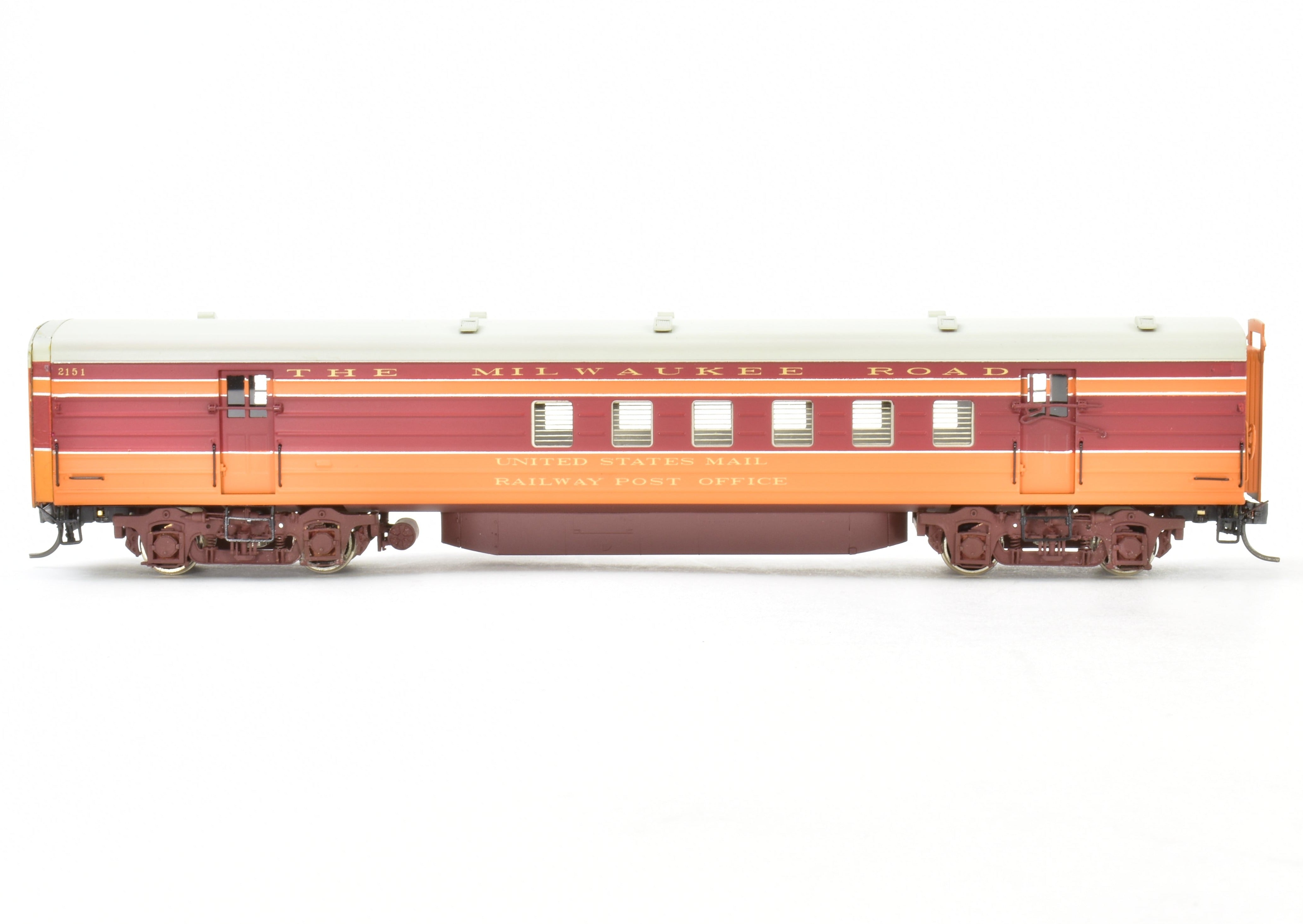 HO Brass Precision Scale Co. 1939 Milwaukee Road Hiawatha 60' Painted Railway Post Office Car