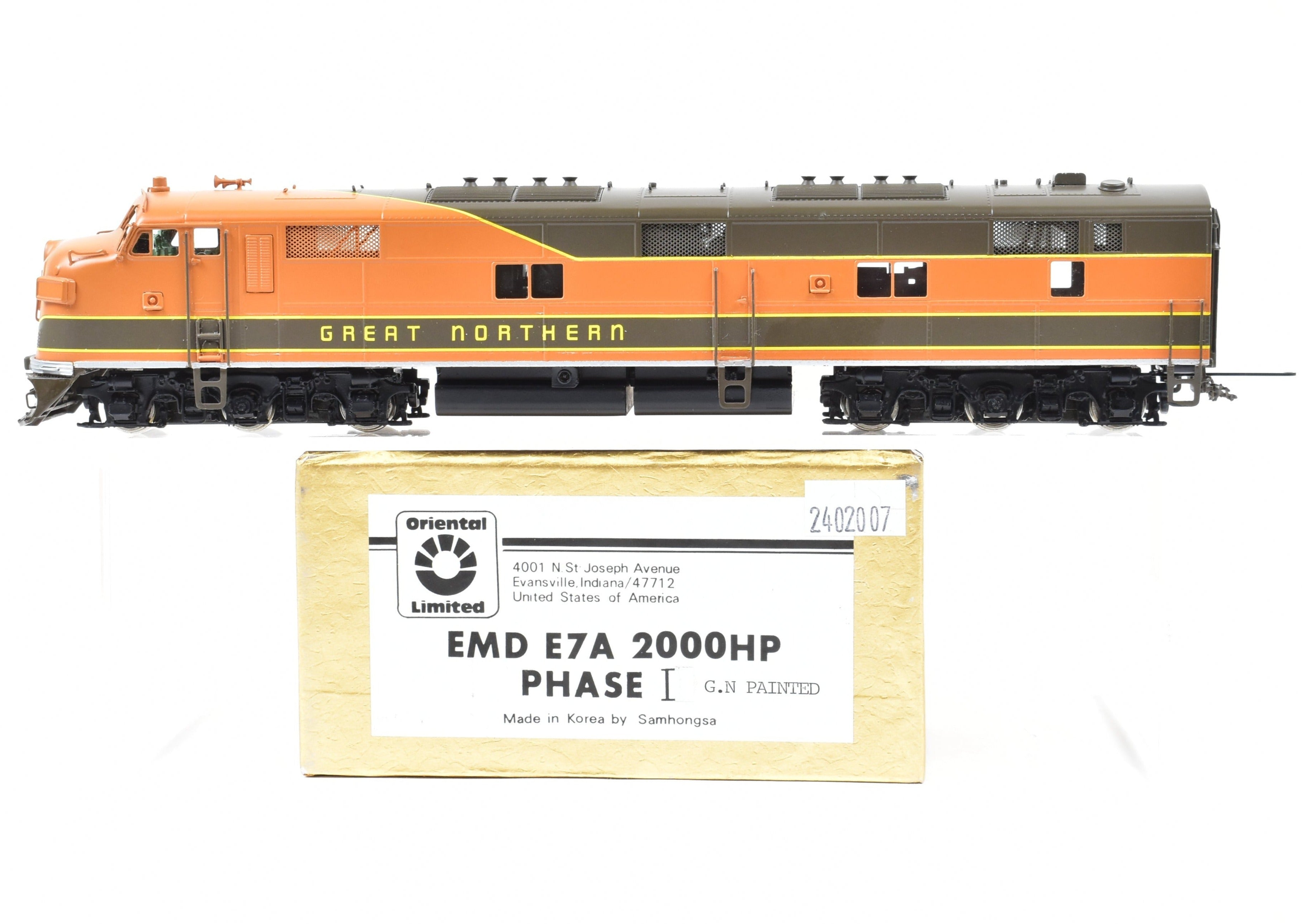 HO Scale Brass Model Train - Oriental Limited GN - Great Northern EMD E7A 2000 HP FP Empire Builder Replica