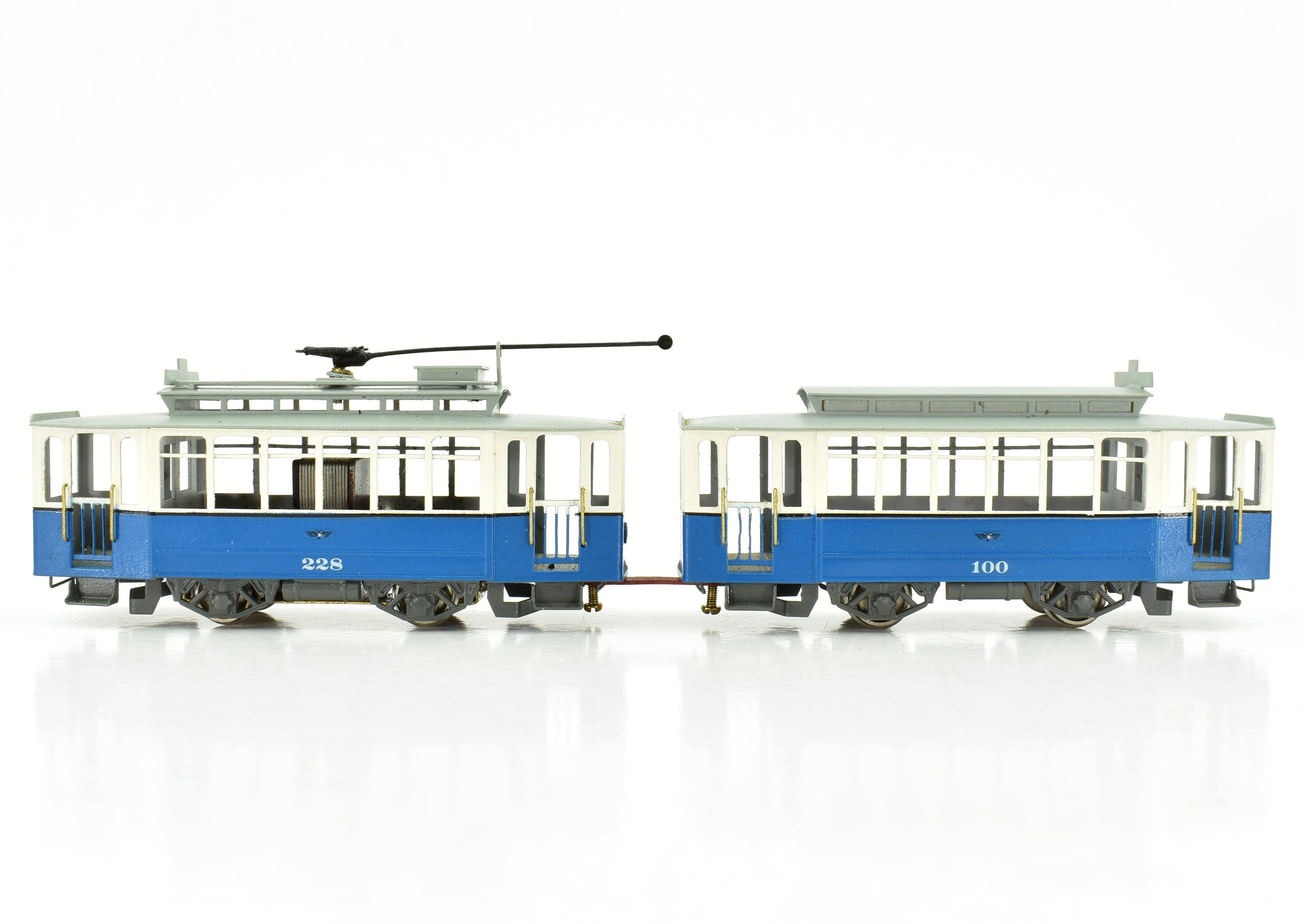 Collectible HO Scale Brass Philotrain Apeldoor - Nederland Type HTM 51 - 80 Painted Tram Set Model
