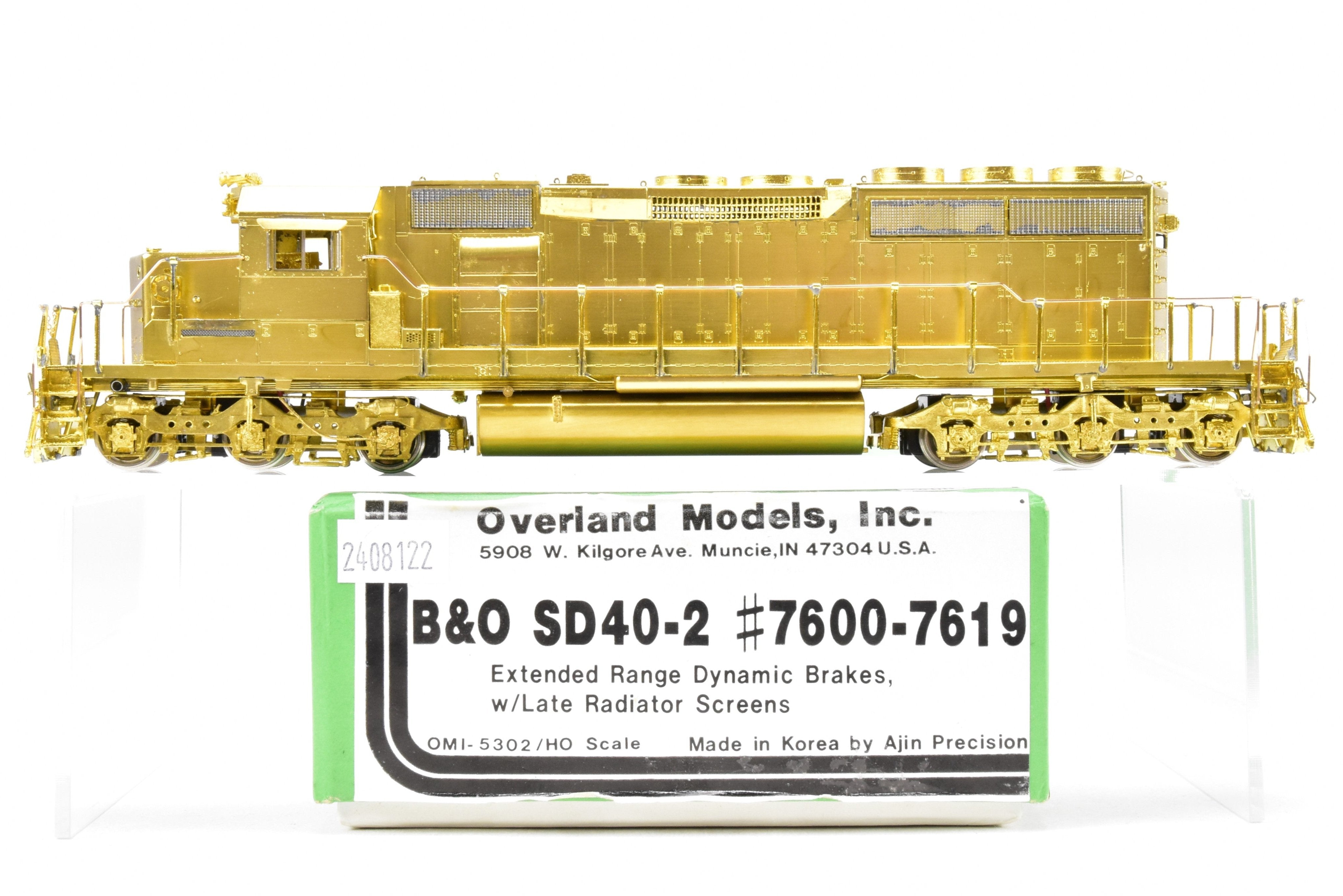 HO Brass OMI - Overland Models Inc. B&O EMD SD40-2 7600 - 7619 Mint Condition