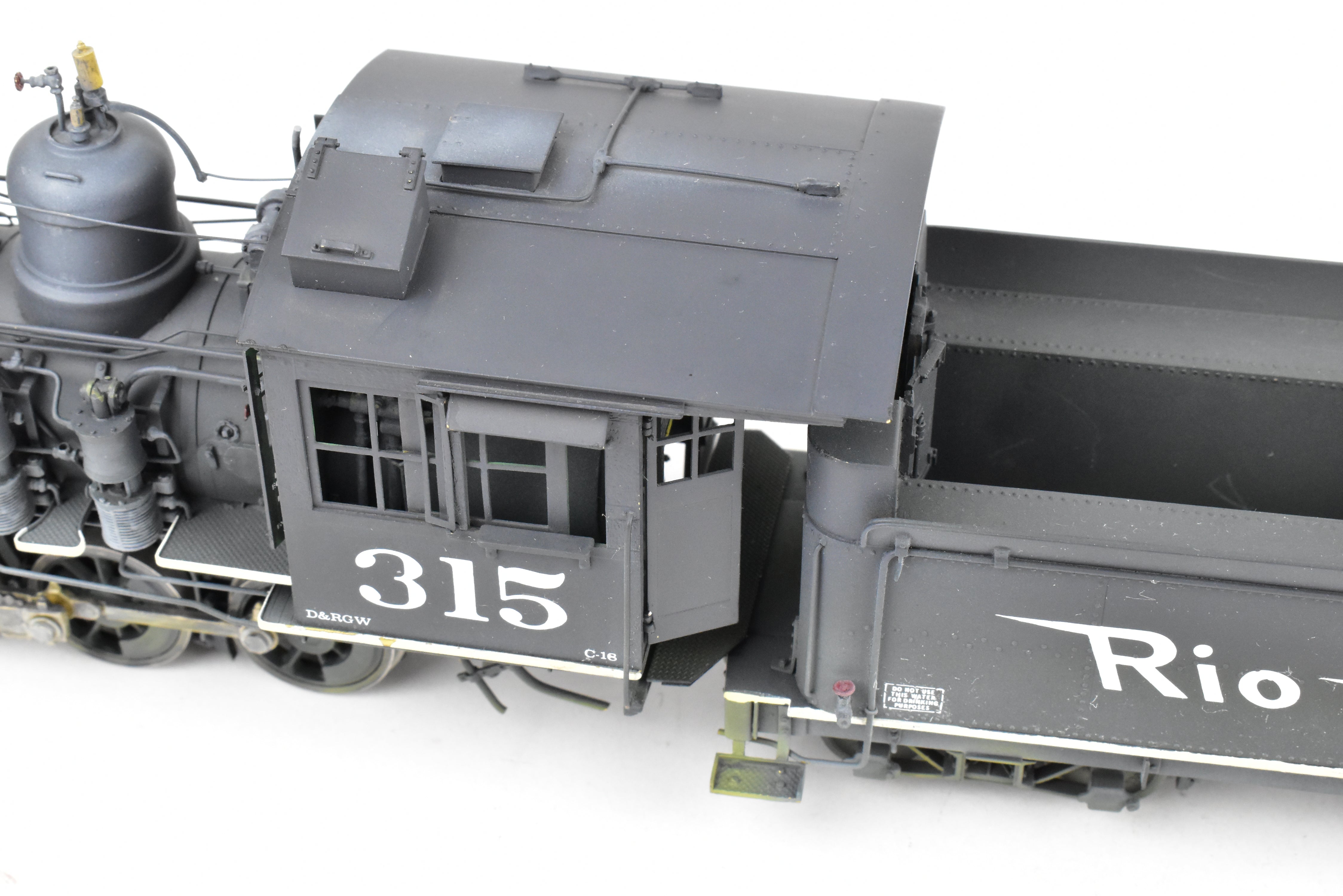 Brass OMI - Overland Models D&RGW C-18 2-8-0 #315 Weathered 1940s Switching Locomotive