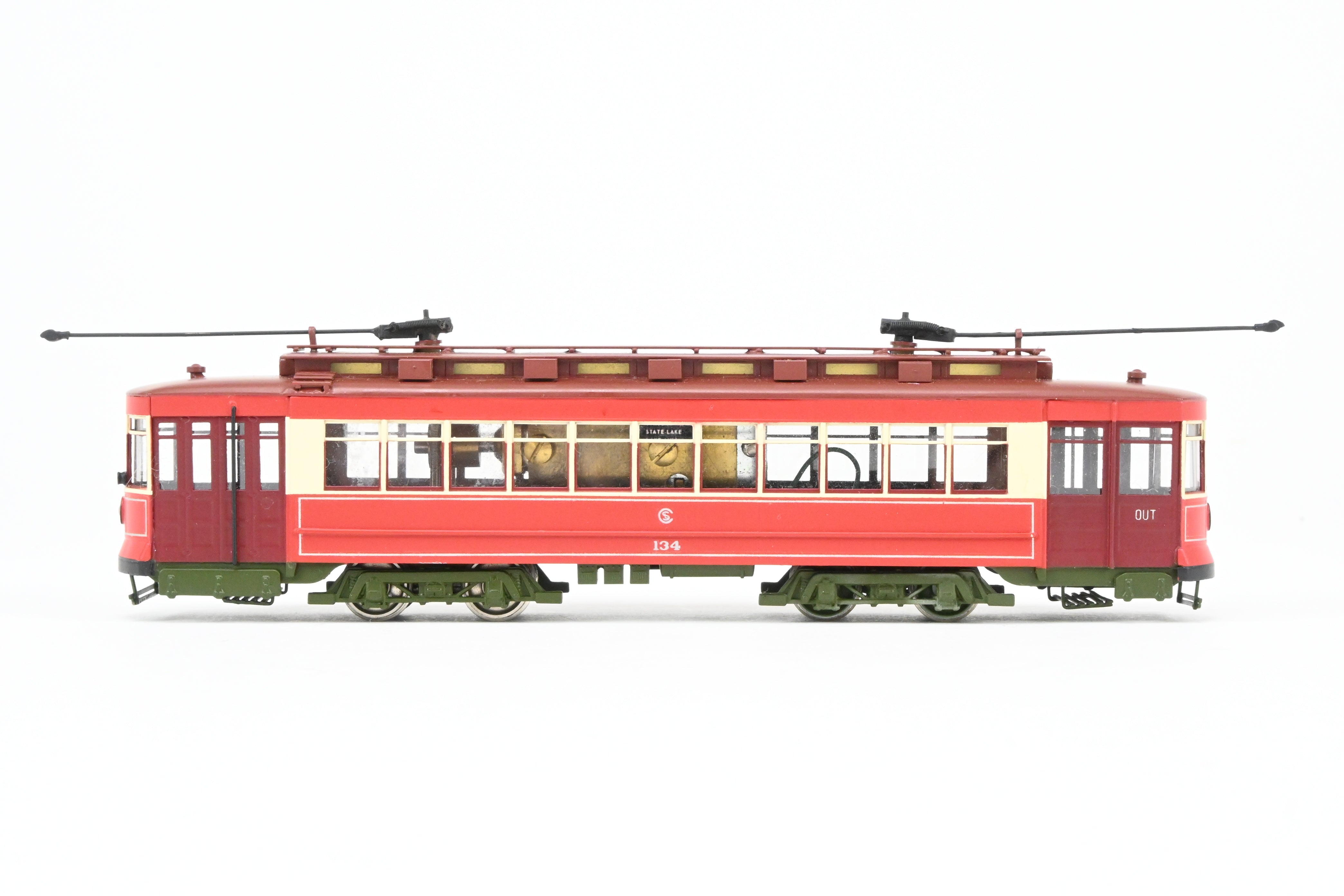 High - Quality HO Scale Brass Chicago Surface Lines Pullman Car Model - Fairfield Models 343 CSL, Custom Painted as No. 134, with Reboxx Packaging
