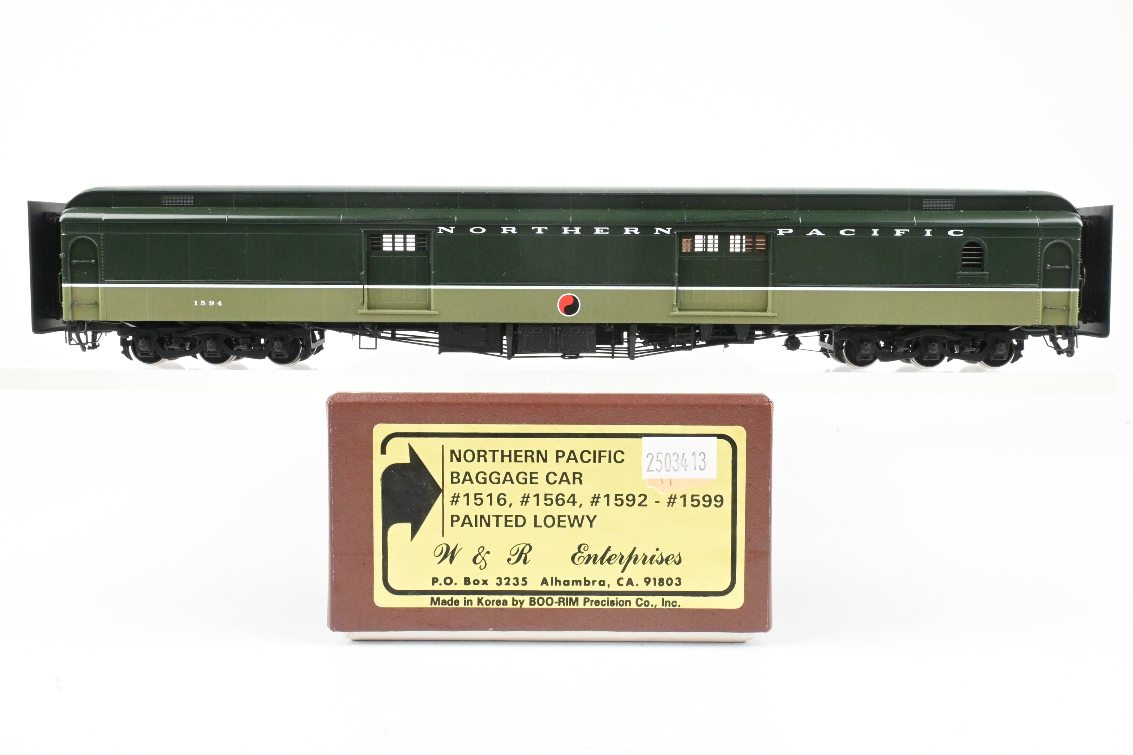HO Brass W&R Enterprises Northern Pacific Truss Rod Baggage Car No. 1594 Factory Painted