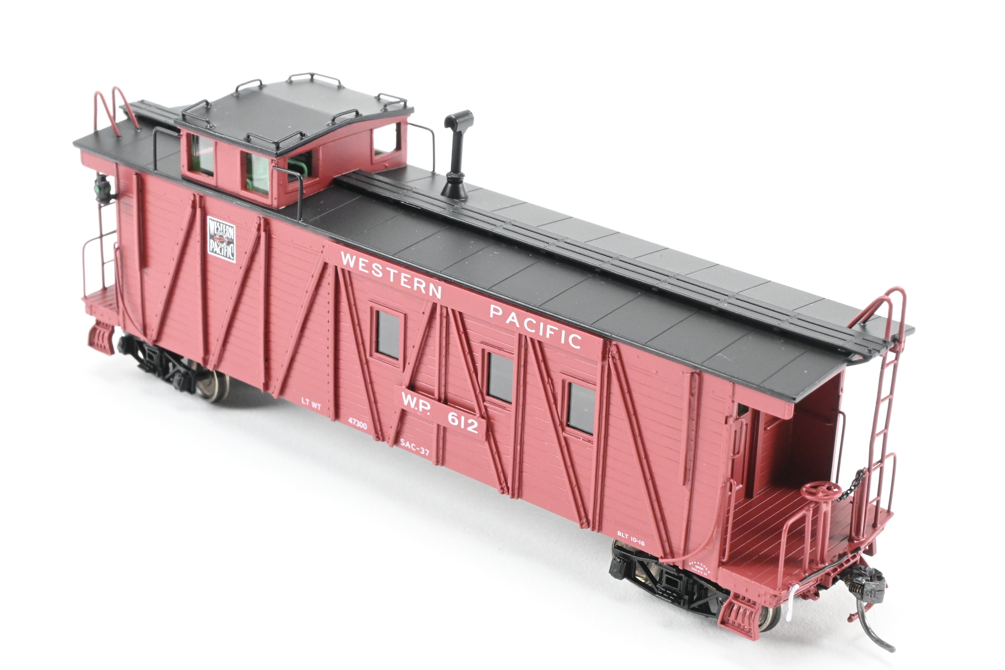 High - Quality HO Scale New Brass North Bank Line (NBL) and Western Pacific (WP) Caboose #612 with Recessed Ends and FP Brown Finish, Ideal for Model Train Enthusiasts