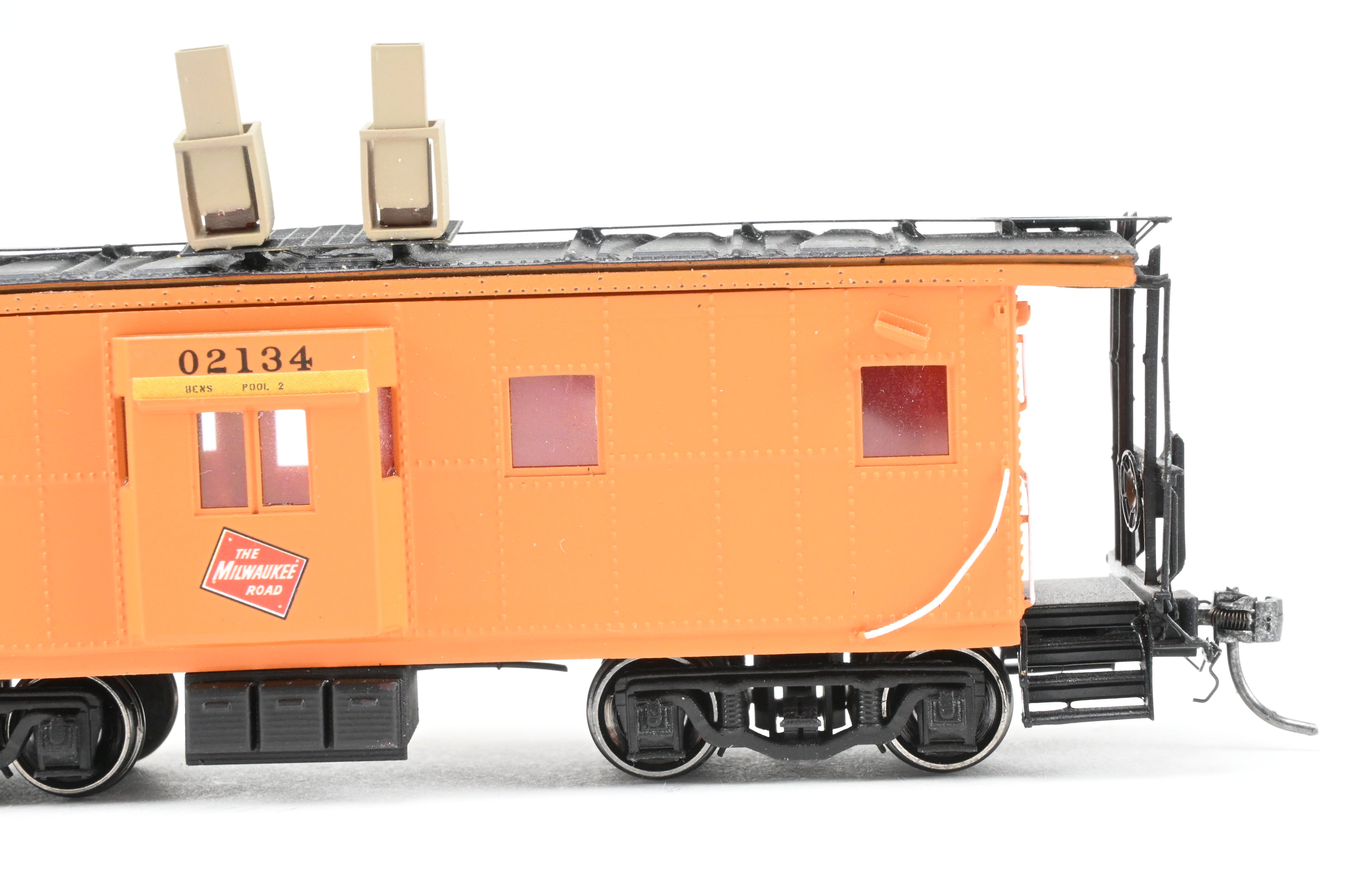 HO Scale 3D Printed Thrall Bay Window Caboose Model - Milwaukee Road #02134