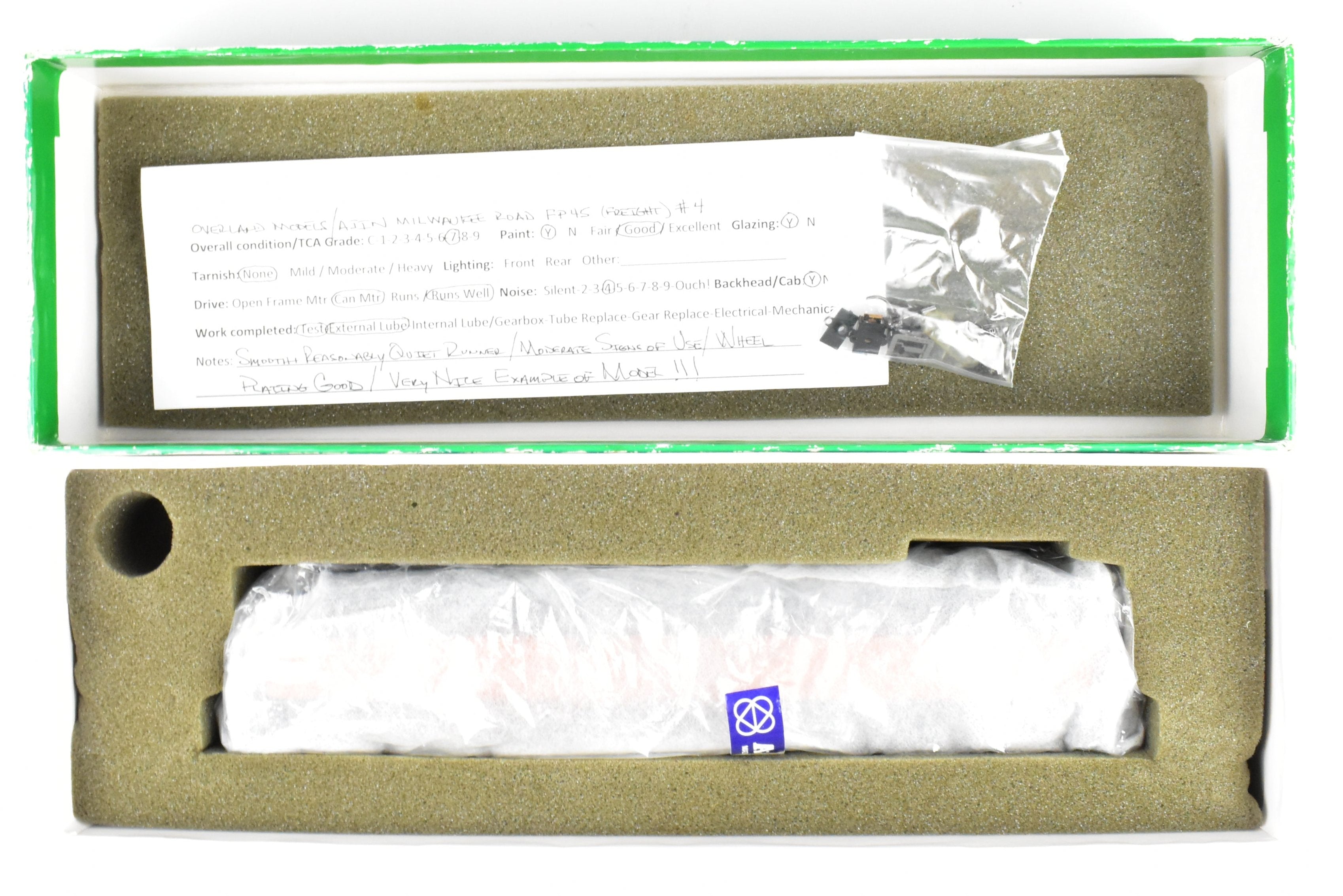 HO Scale Brass Freight Train Model - Overland Models Inc. Milwaukee Road EMD FP45 Freight Version from 1970 Era, Number 4 with DCC Function