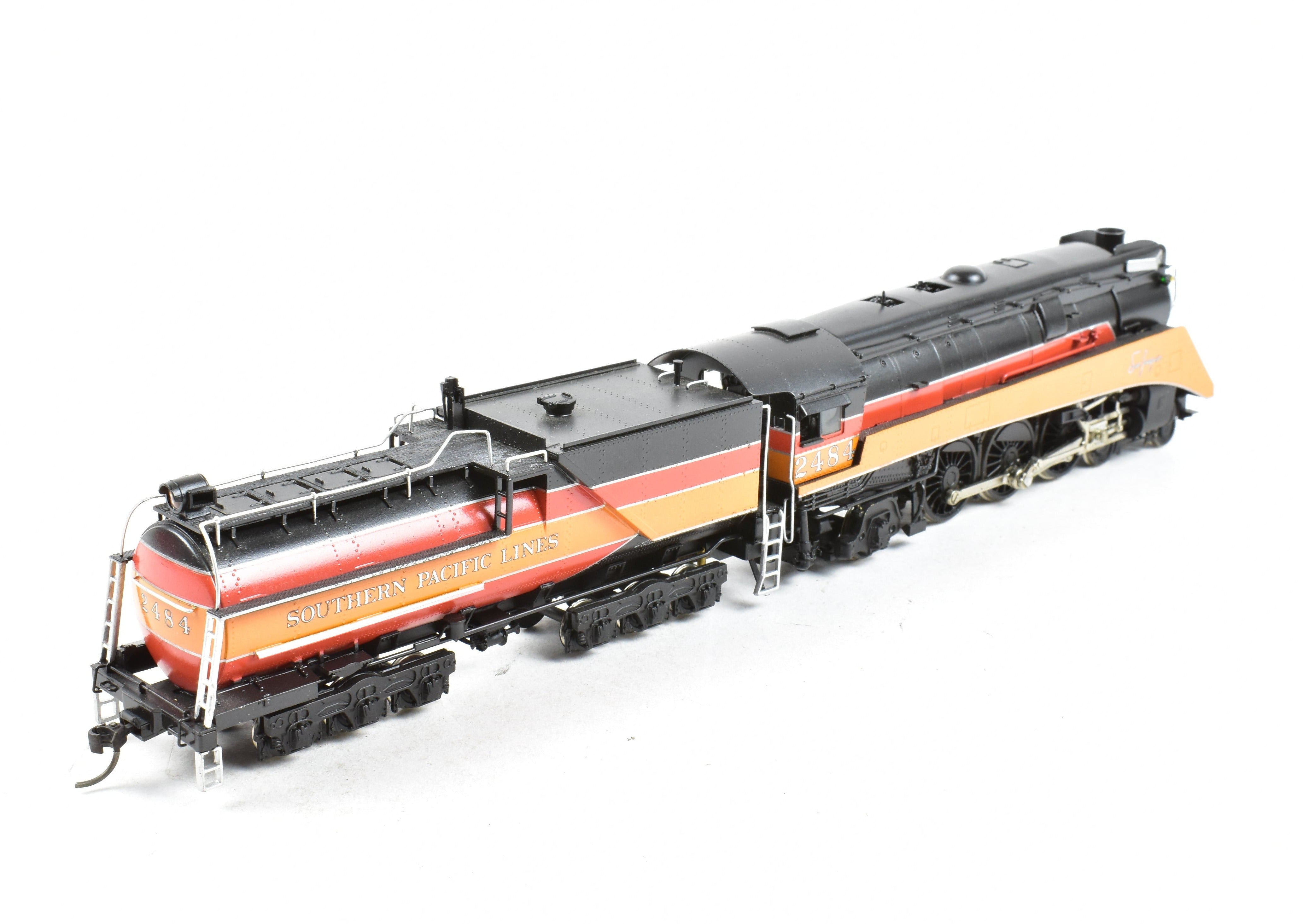 HO Scale Brass Model Train by Westside Model Co. - Southern Pacific Class P - 10 4 - 6 - 2 Streamlined Pro Painted Daylight No. 2484 with Can Motor Upgrade