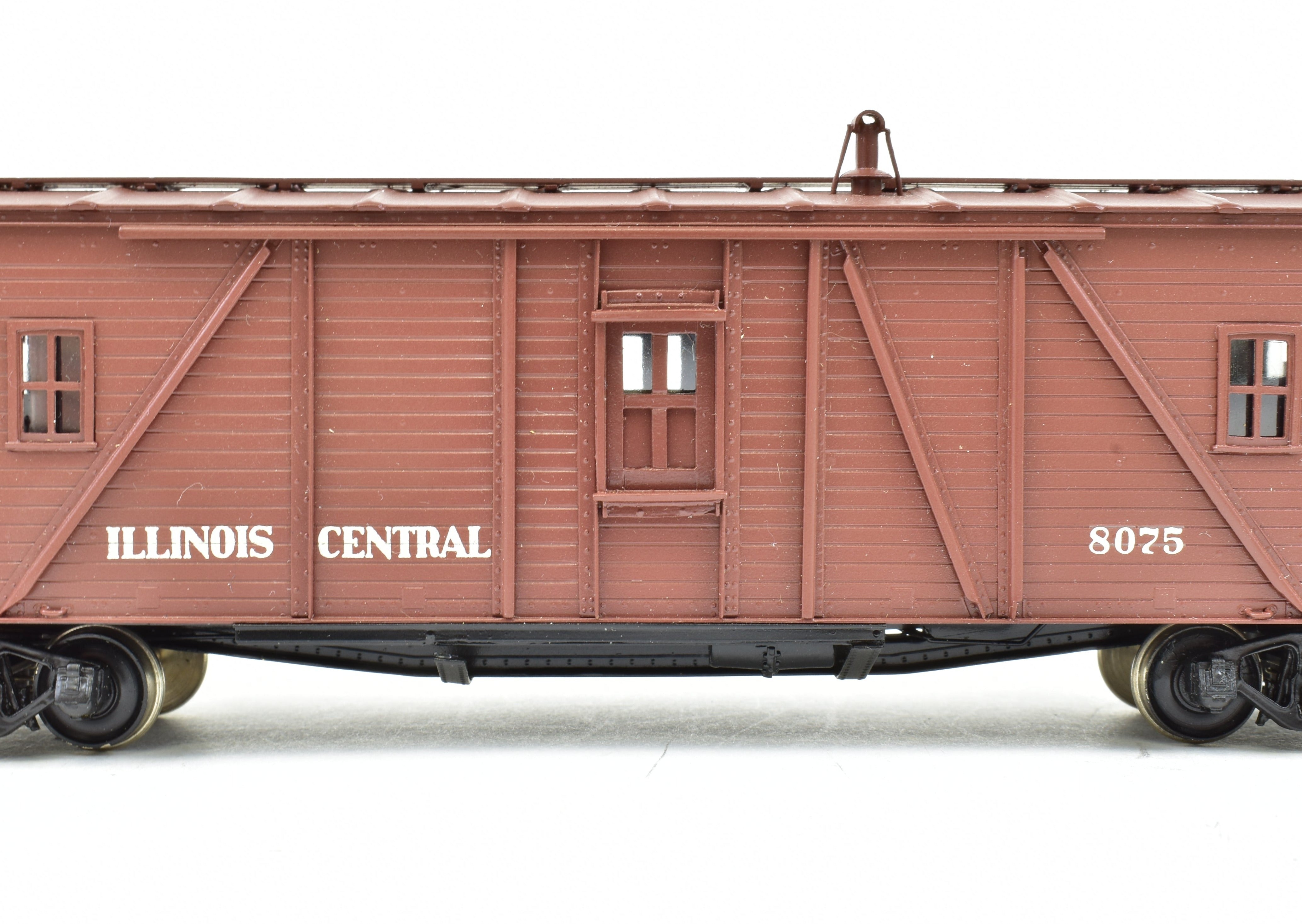 HO Scale Brass OMI Illinois Central OSB Wood Caboose, Professionally Painted