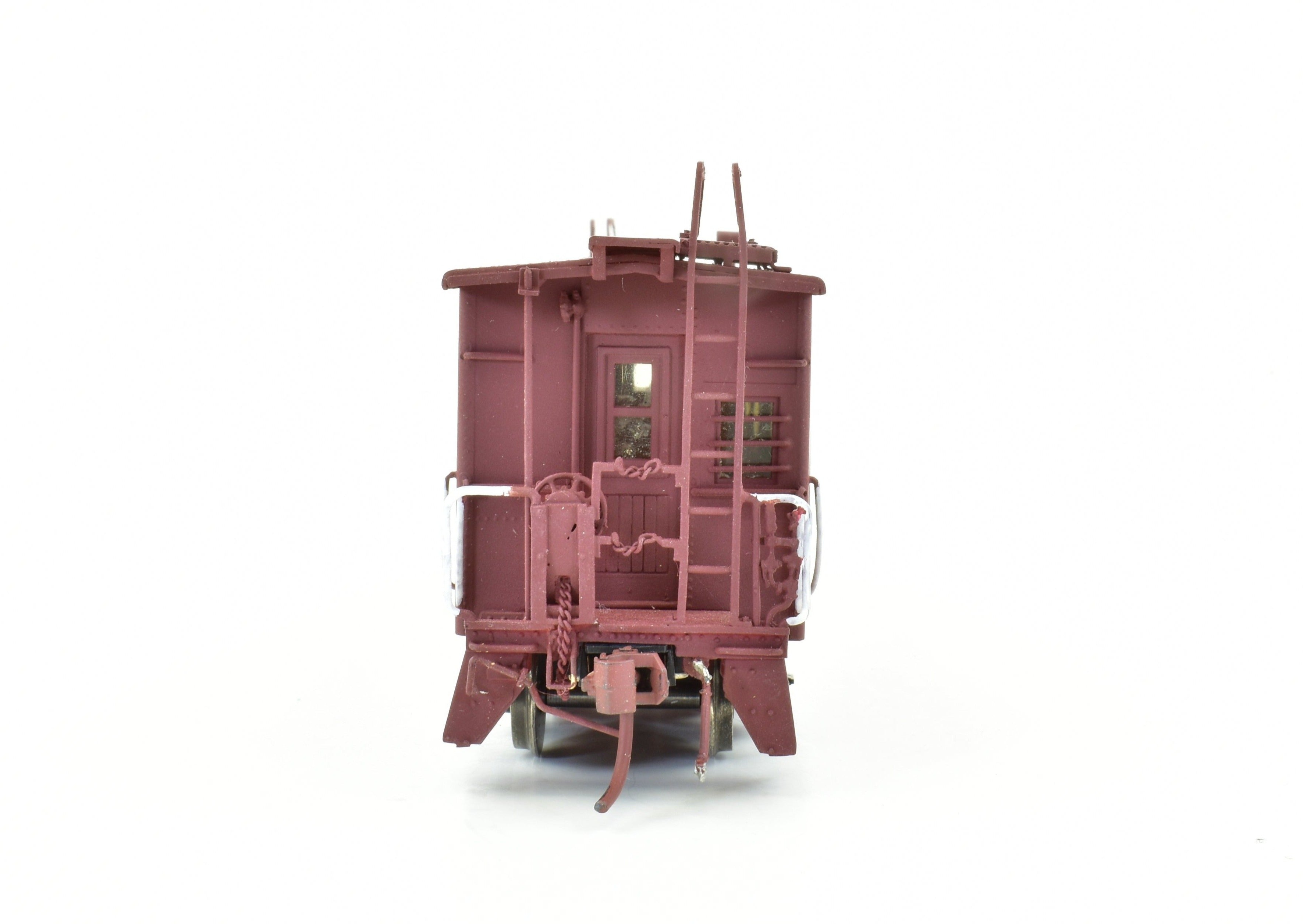HO Scale Brass Precision Scale Co. Model of Southern Pacific C-30-4 Bay Window Caboose with Custom Painting and Weathering, Imported from Korea in 1990