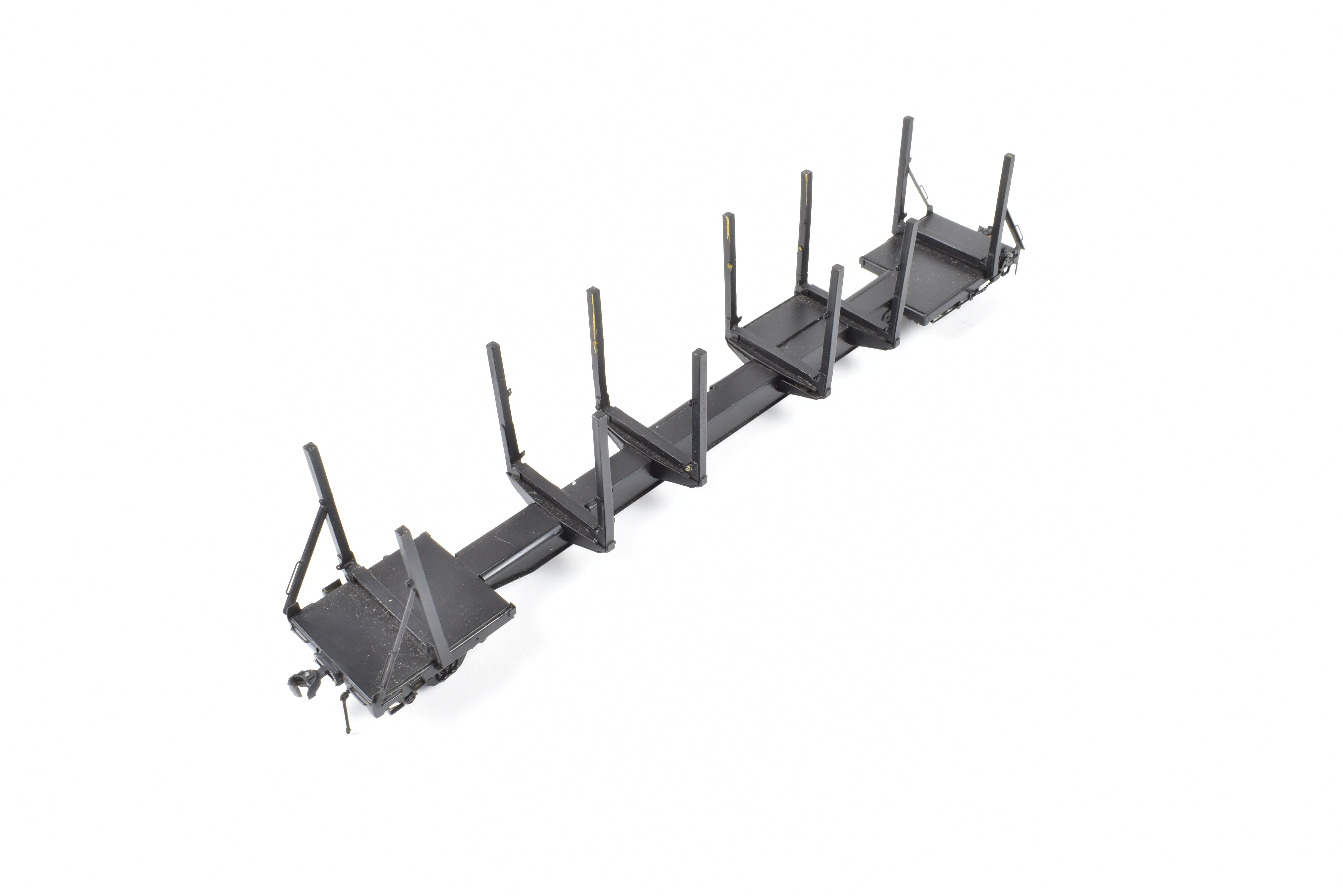 HO Scale Brass Precision Scale Co. 100-Ton Log Car FP in Black - A Variety of Road Models