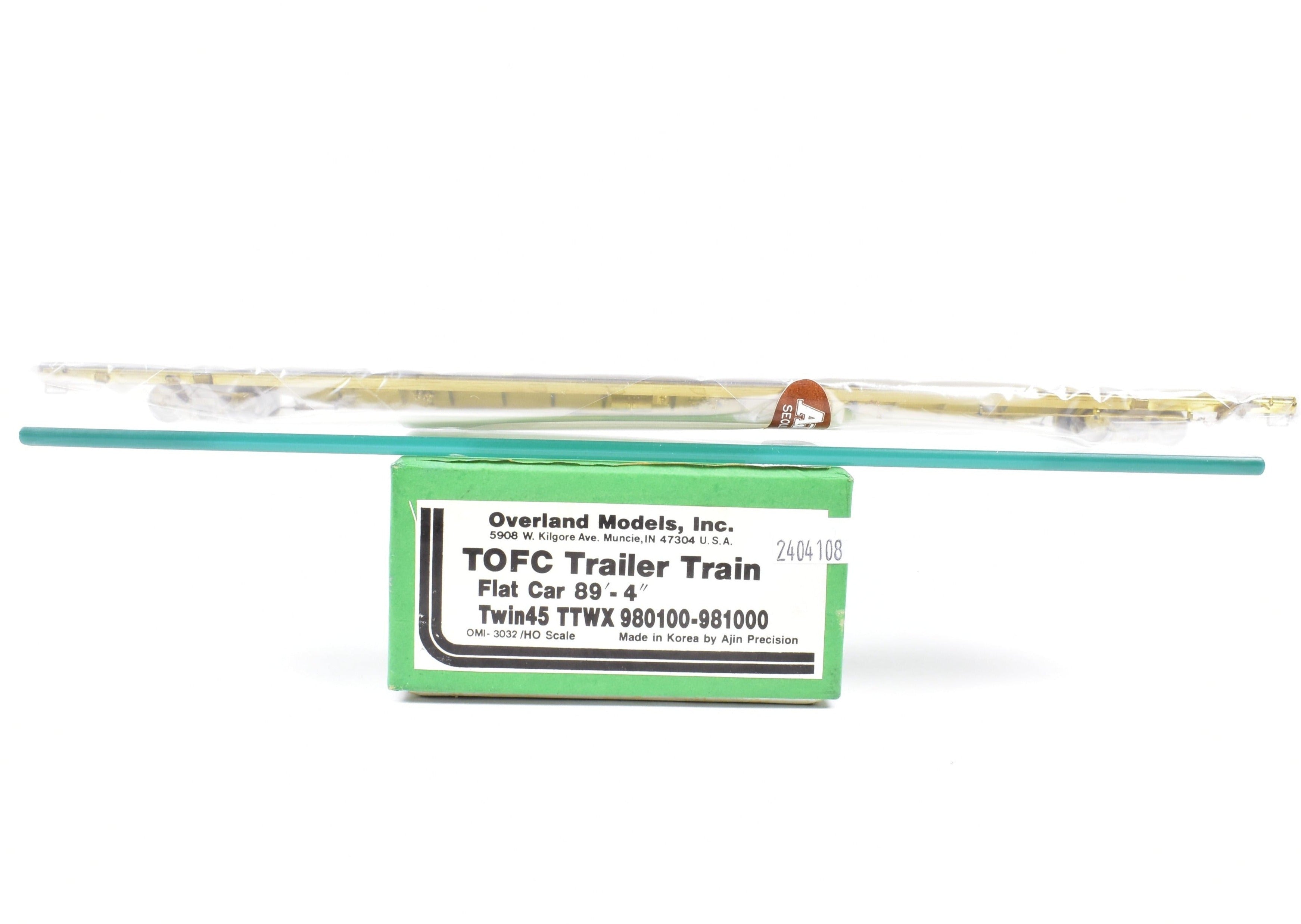 HO Scale Brass OMI - Overland Models, Inc. TOFC Flat Car 89'-4 Twin 45' TTWX Model for Various Roads TTX - Trailer Train