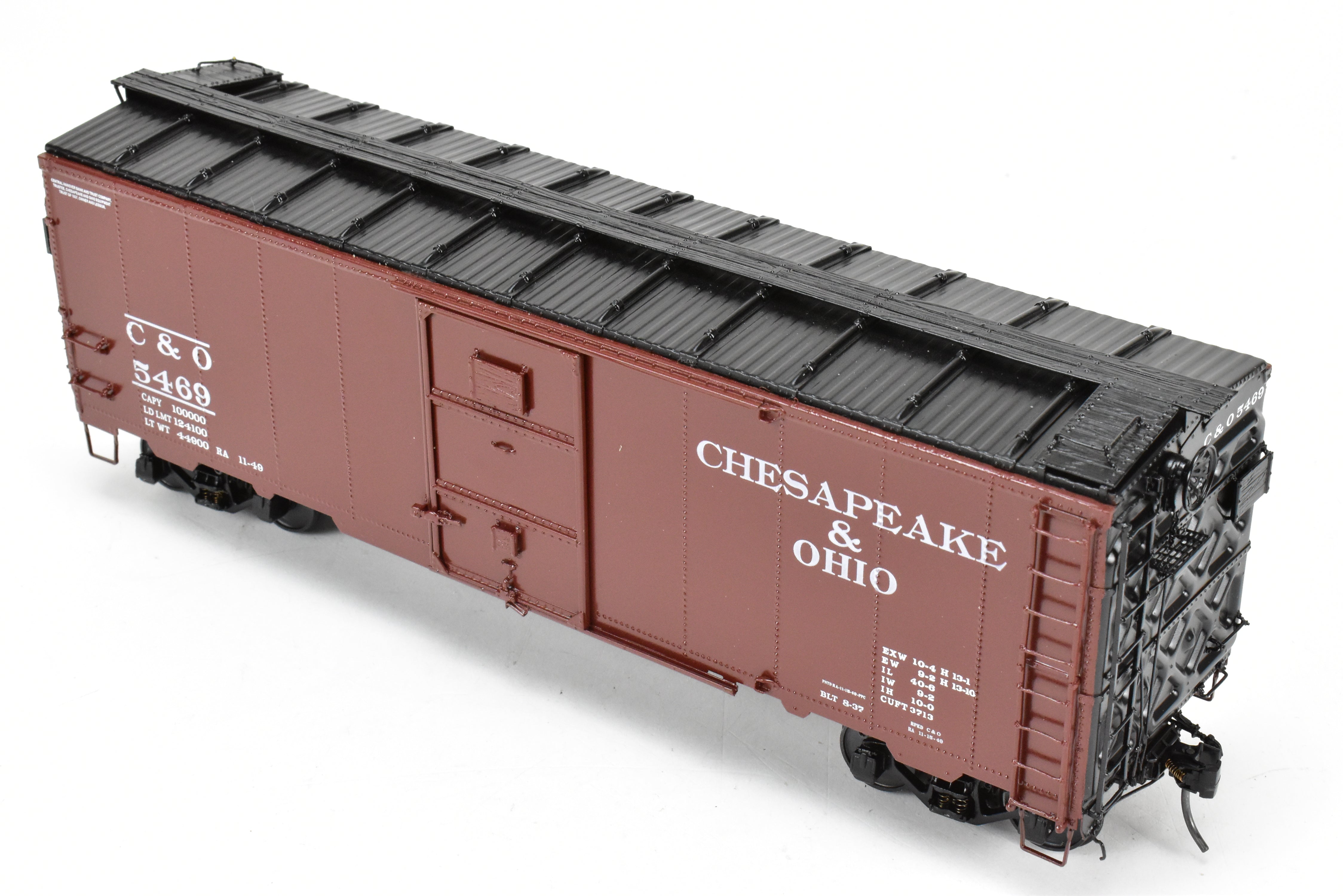 O Scale Brass Model - Rich Yoder Models' Chesapeake and Ohio (C&O) 1937 AAR Standard 40-Foot Steel Sheathed Box Car with Deco Ends, FP No.5469