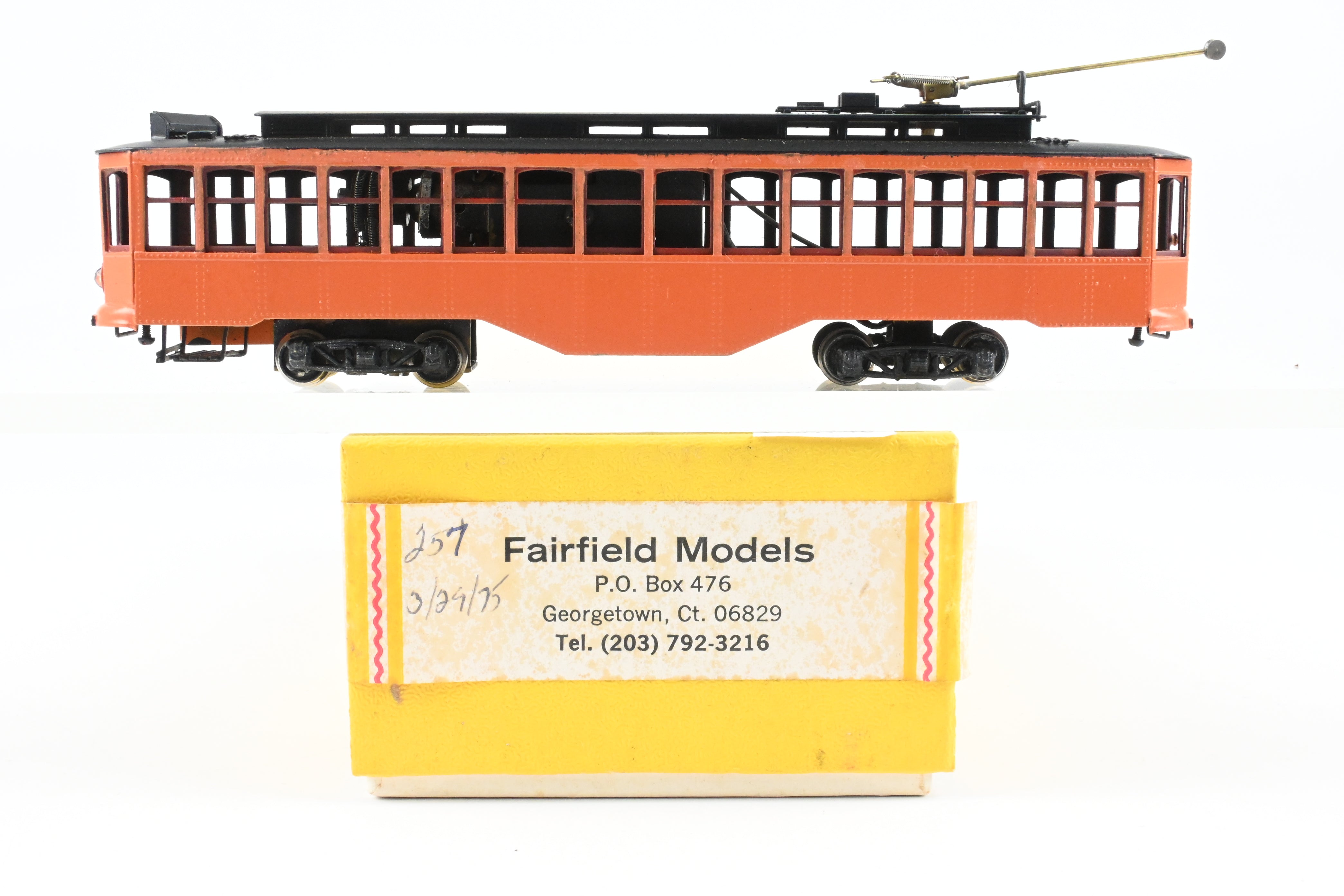 HO Scale Brass Fairfield Models Pittsburgh Railway Co. Single Ended Jones Trolley Car CP Unlettered, Collectible Model Train