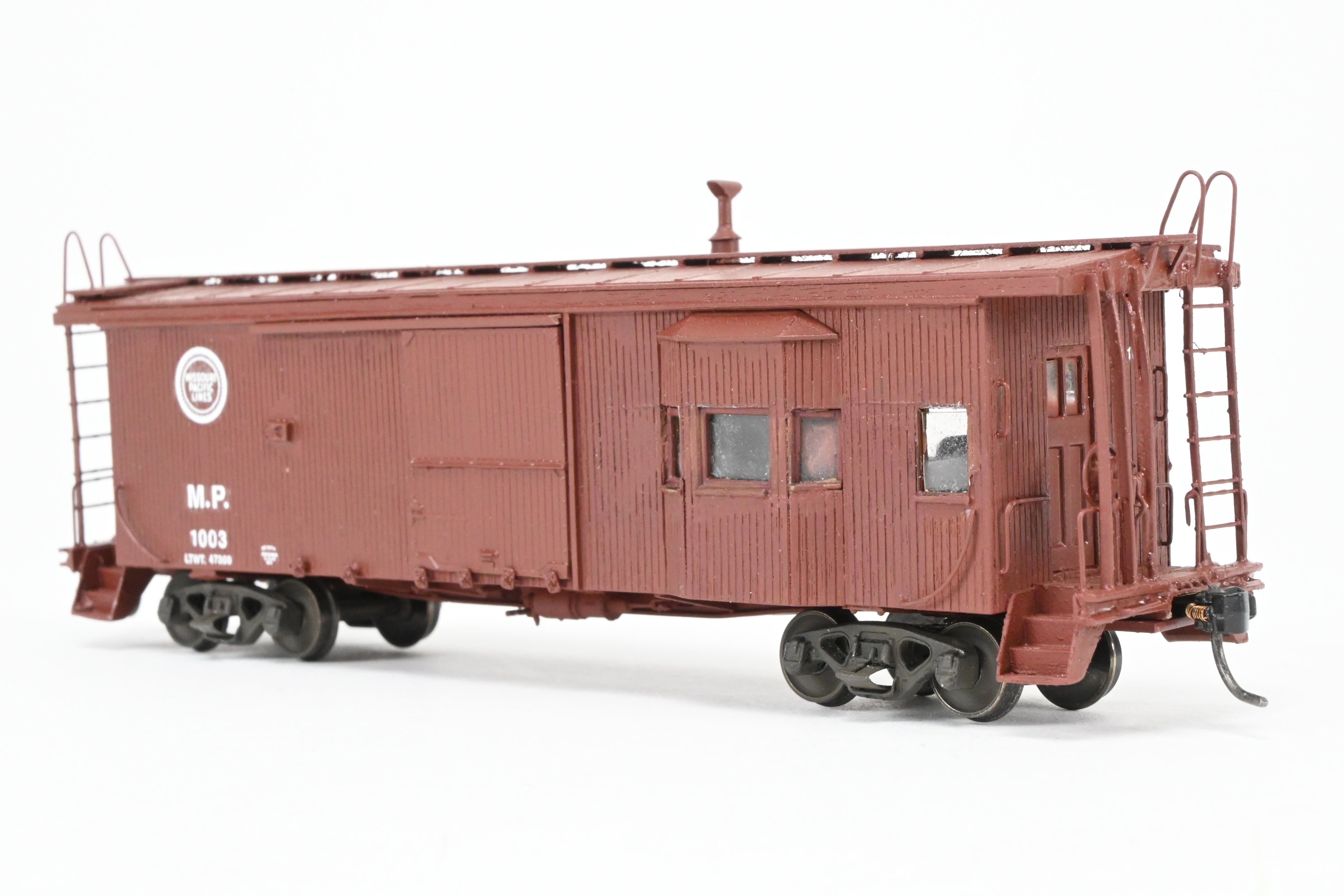 HO Scale Wood Missouri Pacific Bay Window Caboose Scratch Built by Joe G. Collias in REBOXX