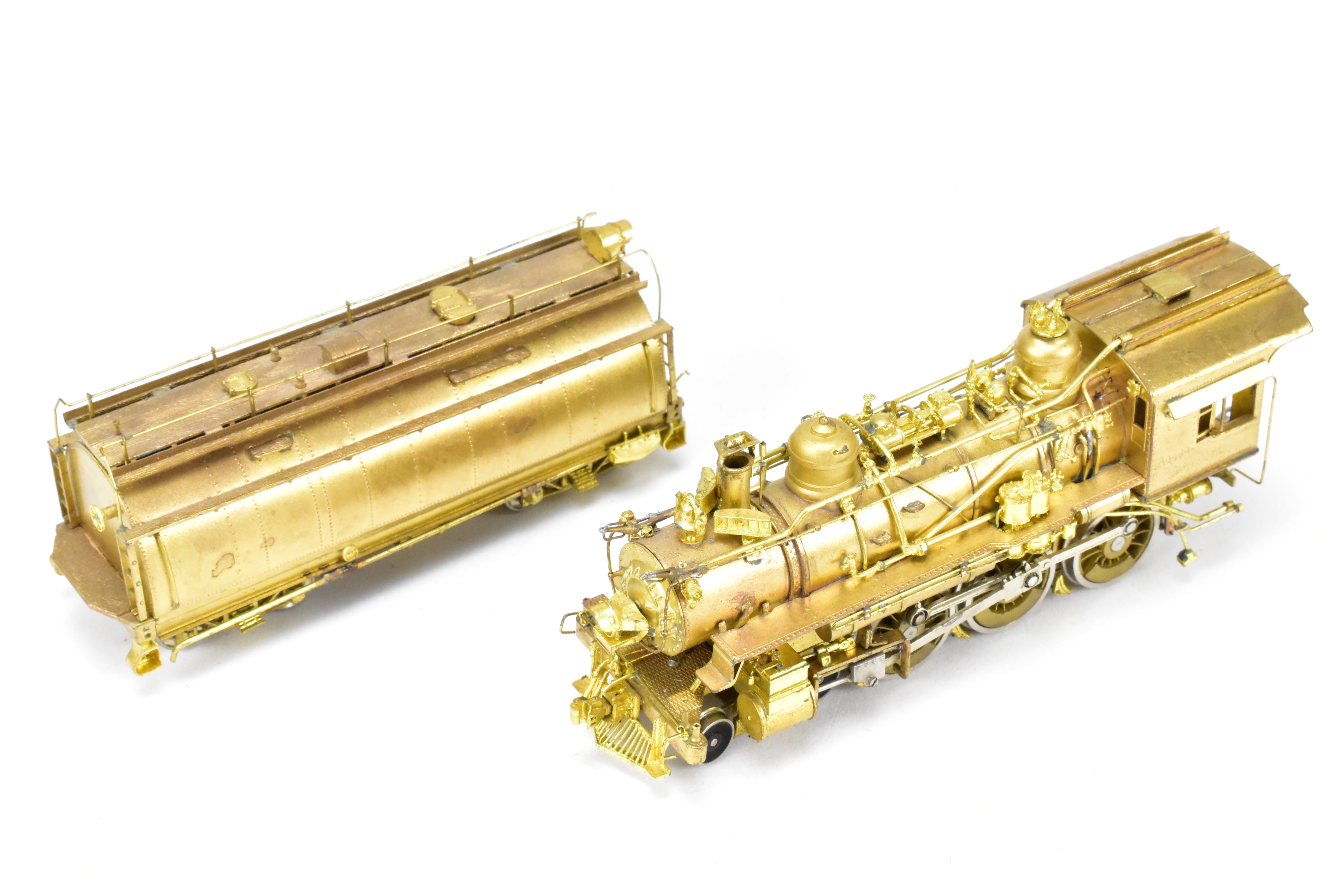 1977 HO Brass Southern Pacific Fire Train Set T-1 4-6-0 with Two Tank Cars, Missing 2 Ladders