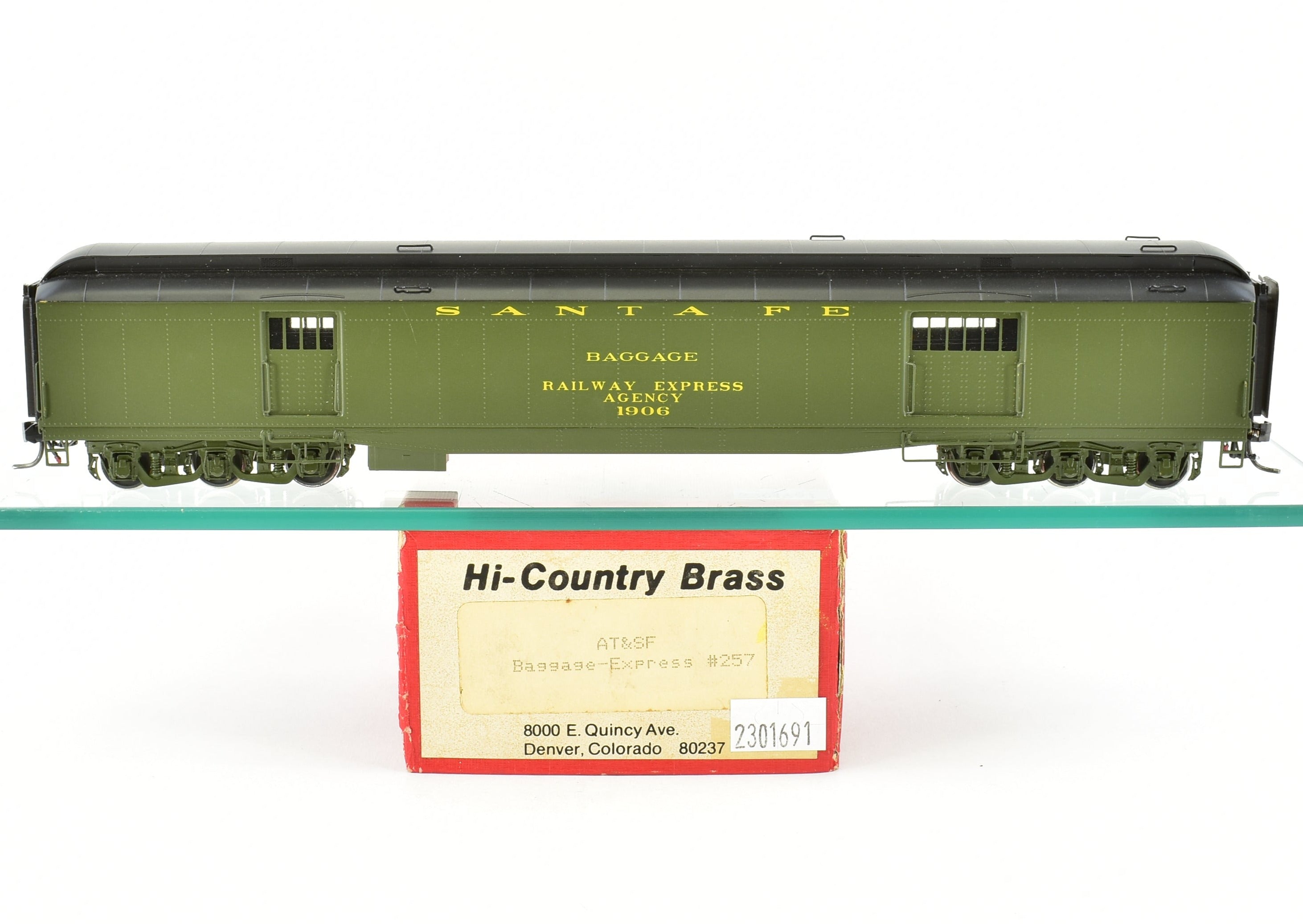 HO Scale Brass Hi-Country ATSF Santa Fe Baggage Express #257 Pro-Finished Model
