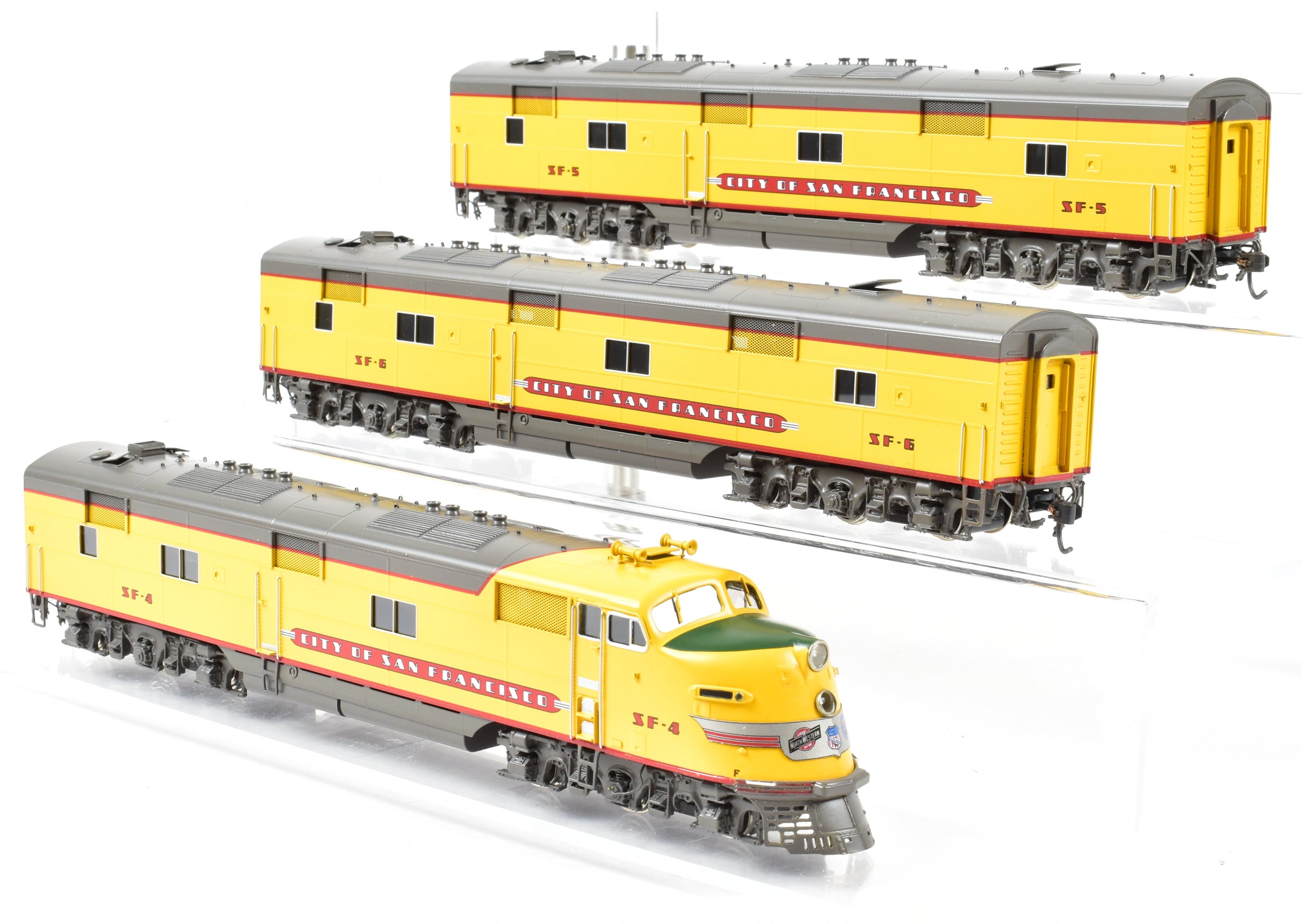 HO Scale Brass Consist of Challenger Imports Union Pacific City of San Francisco EMD E6 A/B/B Locomotive Set for Model Railroading