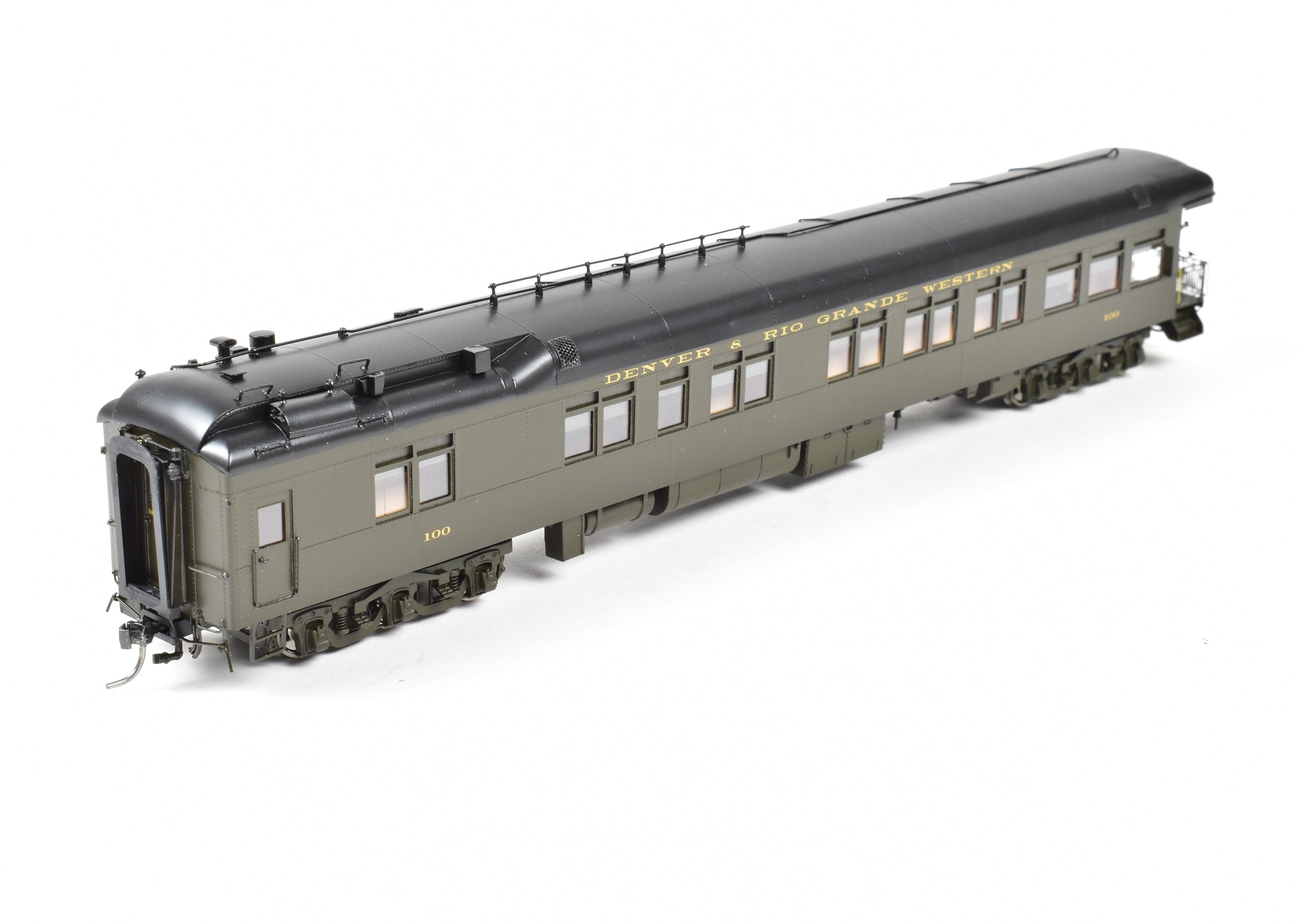 1937 - 1951 Era HO NEW Brass North Bank Line D&RGW 100 Pullman Green Business Car