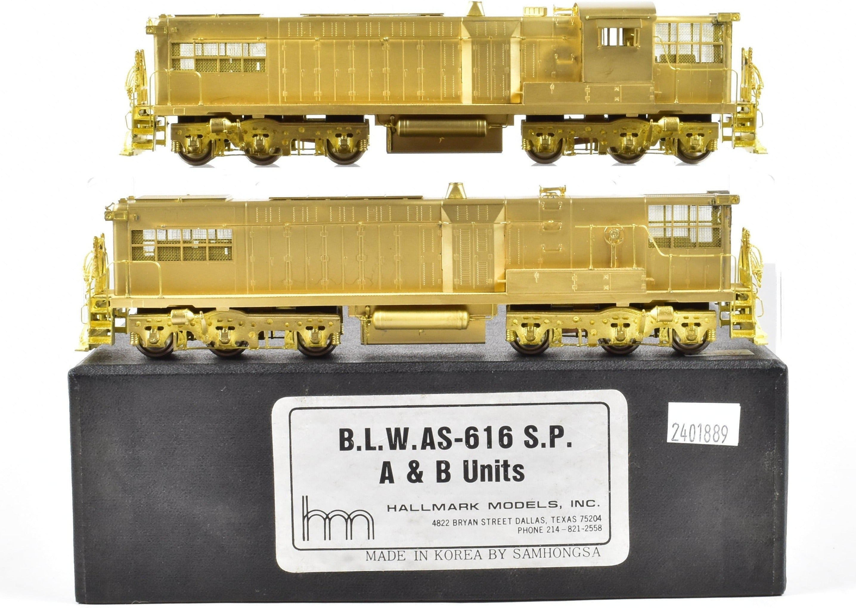 HO Scale Brass Hallmark Collectible Models - Southern Pacific Baldwin Locomotive Works AS - 616 A/B Locomotive Set