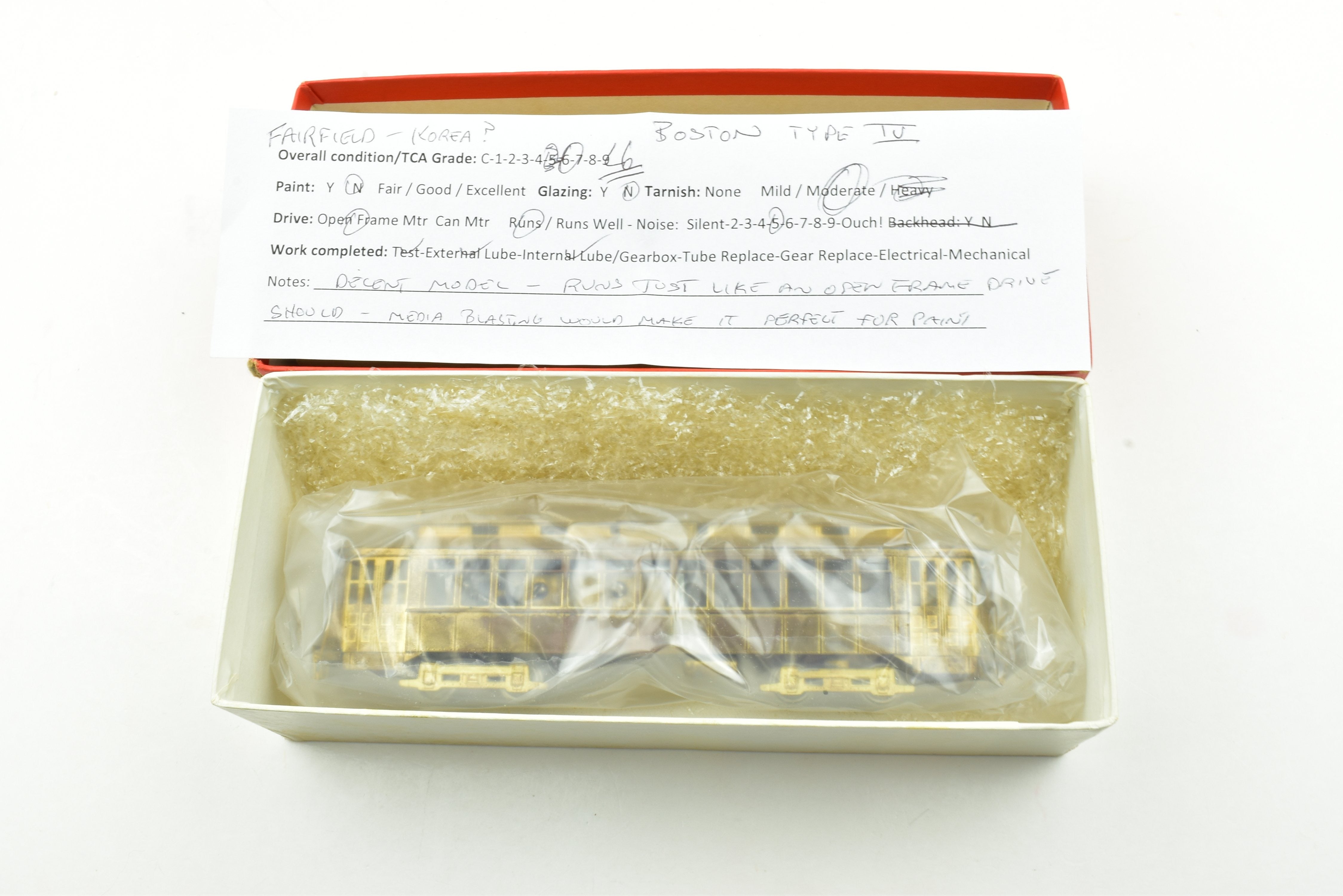 HO Scale Brass Model of Fairfield Models BER - Boston Elevated Railroad Type IV Car
