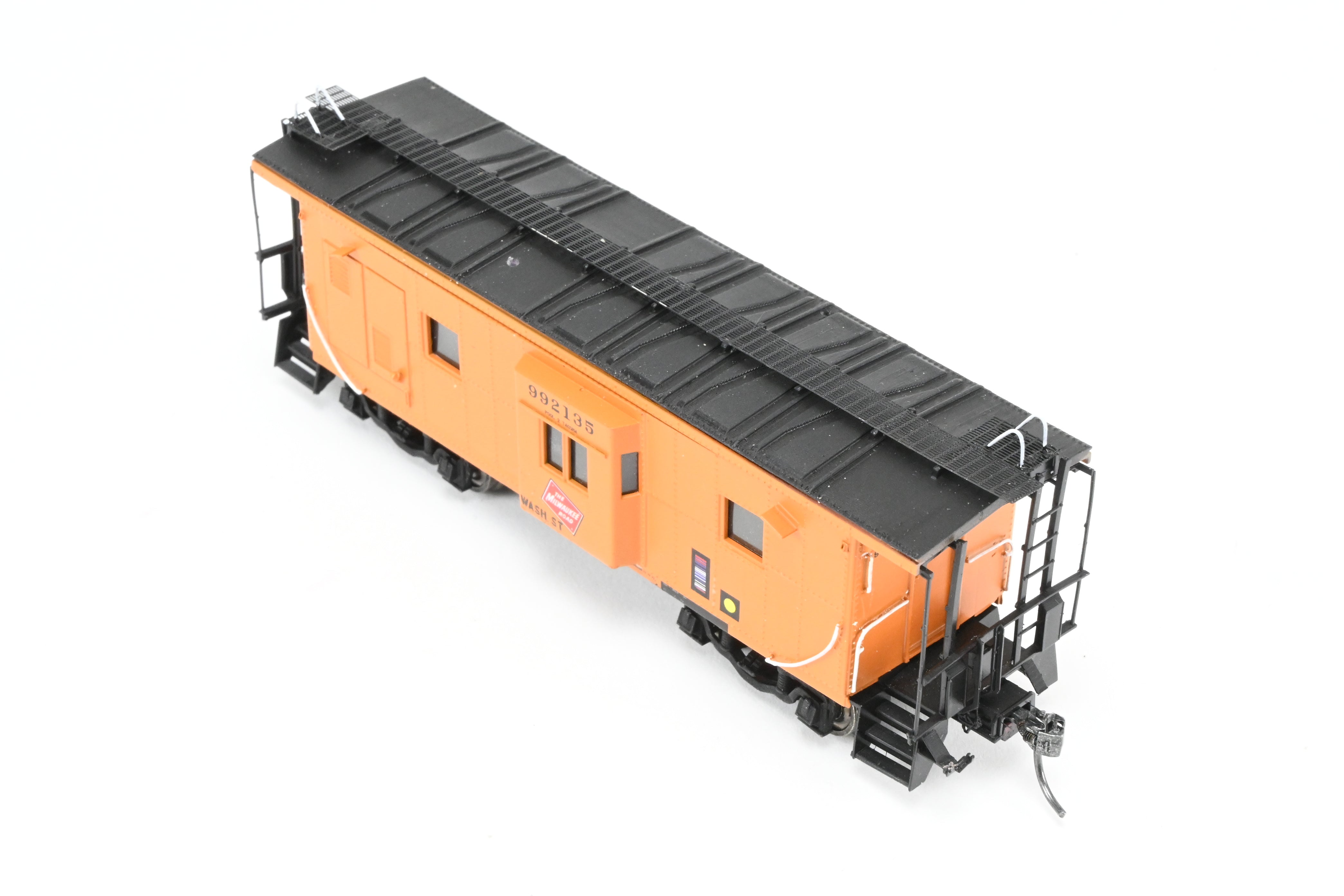 HO Scale Model Railroad - Custom Built 3D Printed Thrall Bay Window Caboose for Milwaukee Road with FP #992135 from Lines West