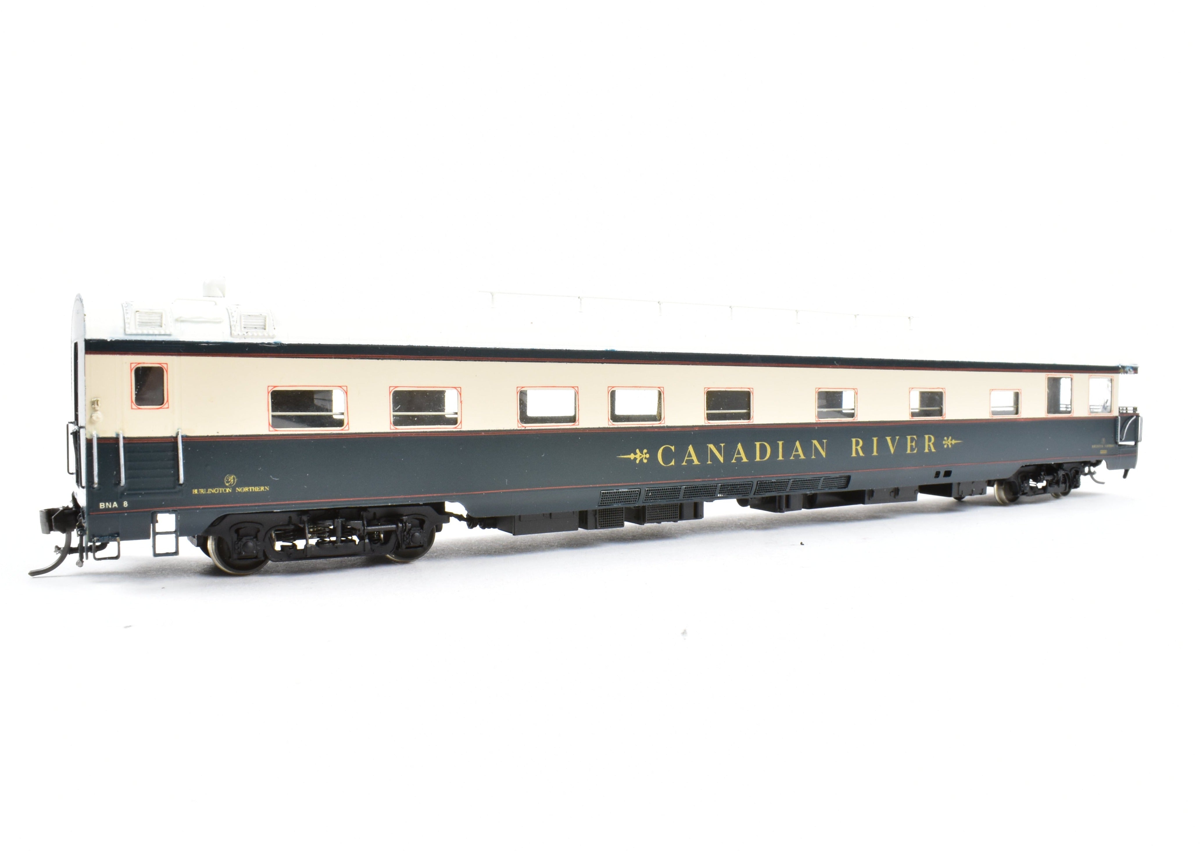 HO Scale Brass Burlington Northern 'Canadian River' Pro - Painted Business Car by W&R Enterprises