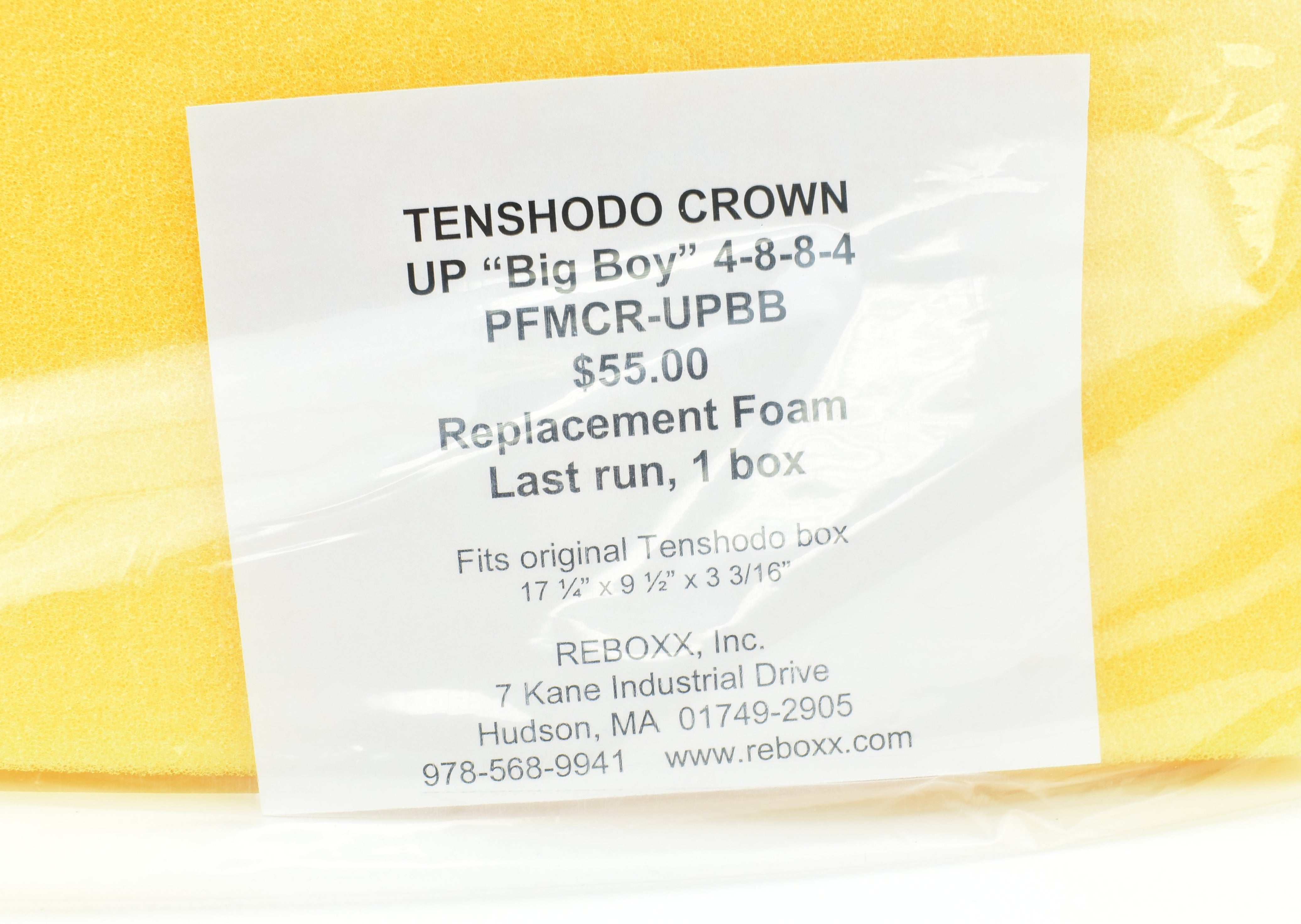 ReBoxx Inc. HO PFMCR - UPB8 OEM Replacement Foam Insert for Tenshodo Crown UP Big Boy 4 - 8 - 8 - 4