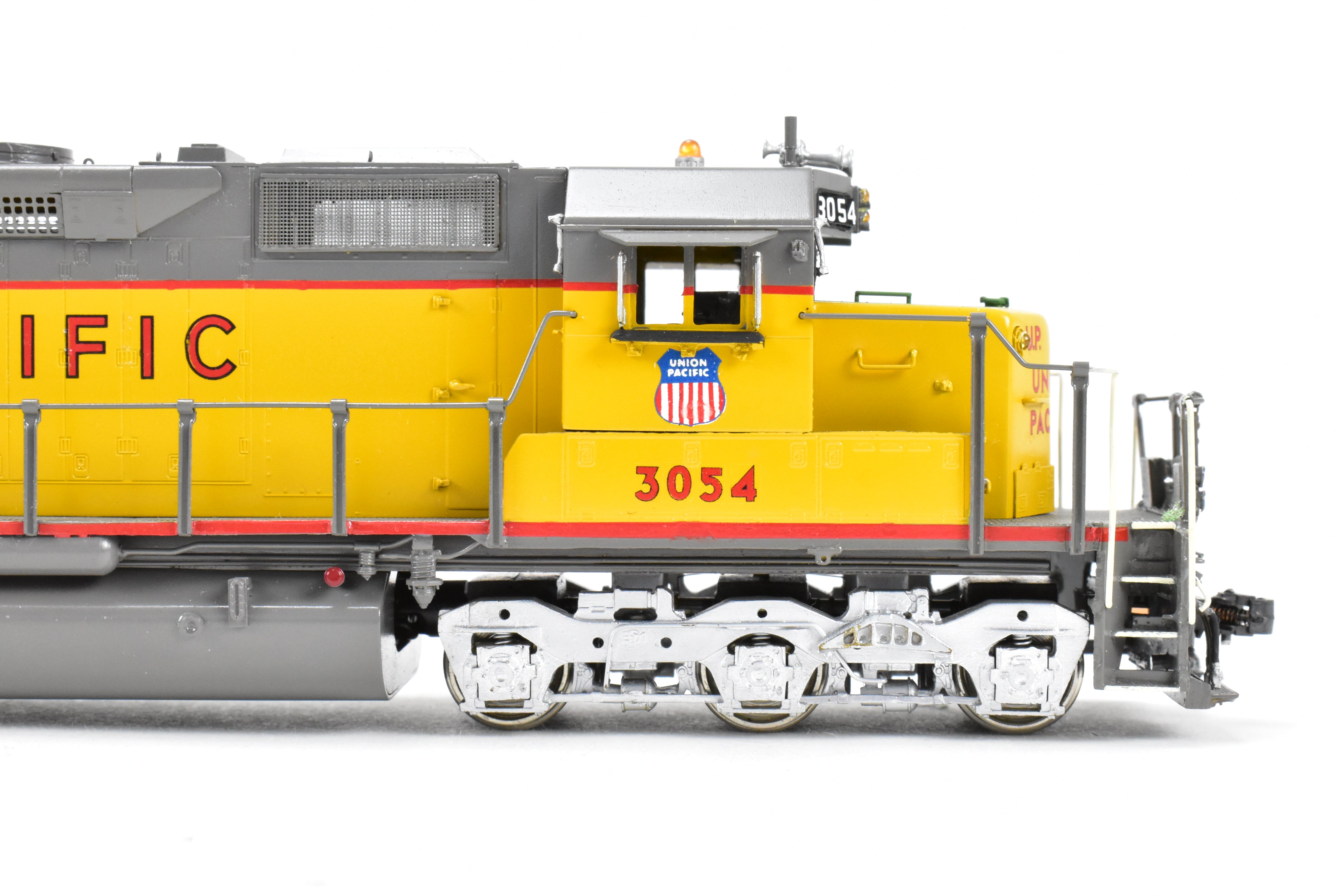 HO Scale Brass Model Train - Overland Models Inc. Union Pacific EMD SD40 Low Hood Locomotive with Dynamic Brakes, Low Mounted Brake Cylinders, Custom Painted as UP No. 3054