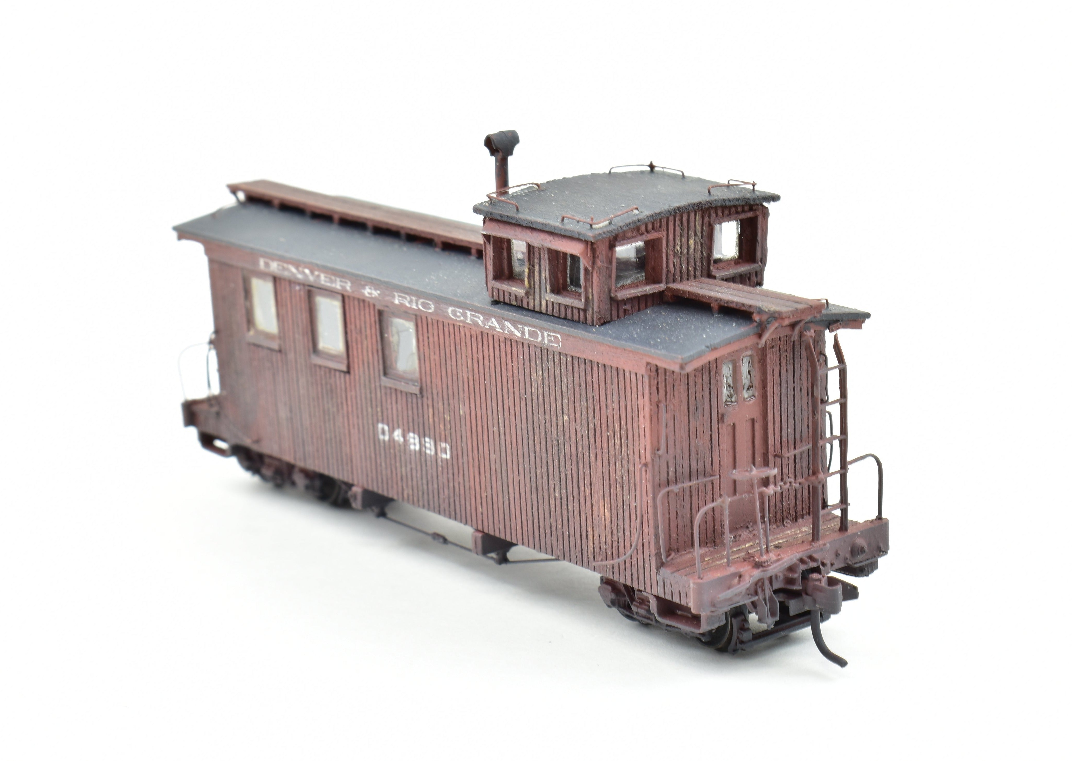 HOn3 Scale Wood Denver & Rio Grande Western (D&RGW) Custom - Built Caboose 04990 Model for Railway Enthusiasts